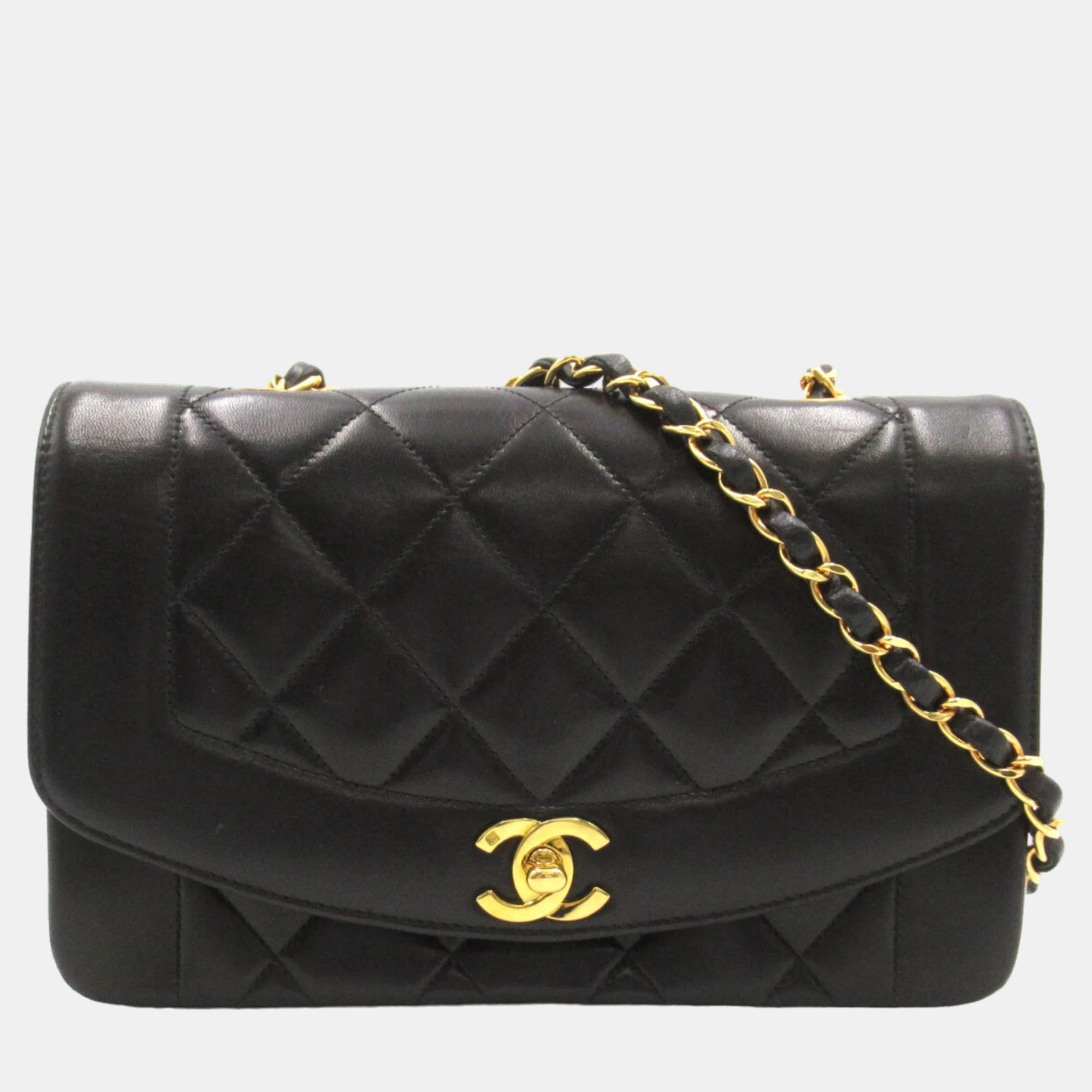 

Chanel Black Leather Vintage Diana Flap Shoulder Bag