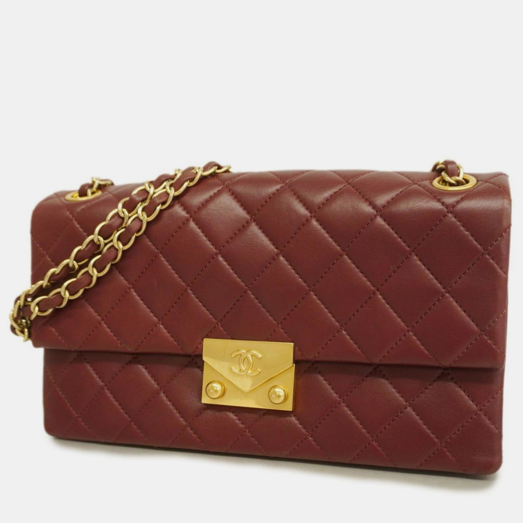 

Chanel Burgundy Quilted Leather Flap Shoulder Bag