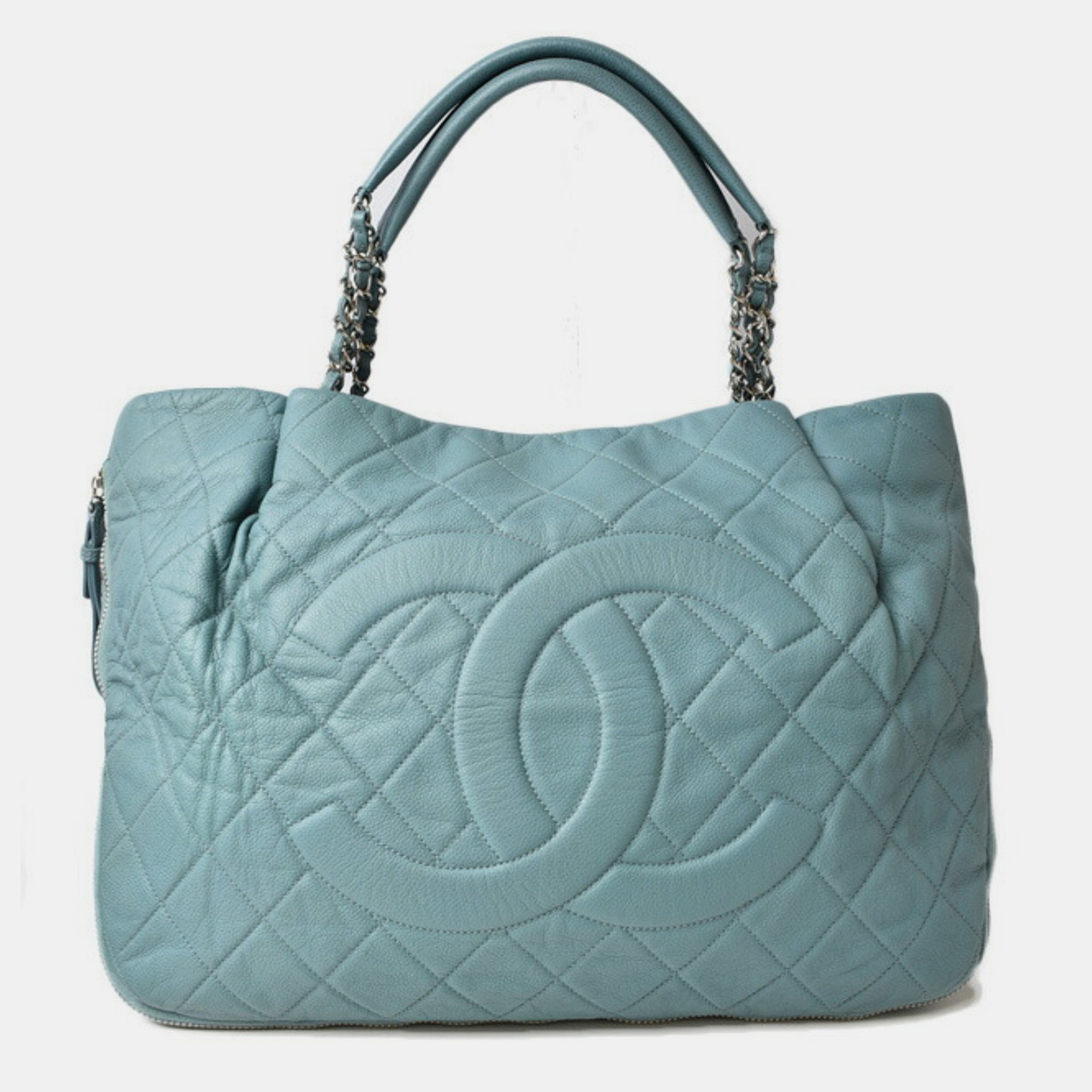

Chanel Blue Quilted Timeless Caviar Expandable Tote