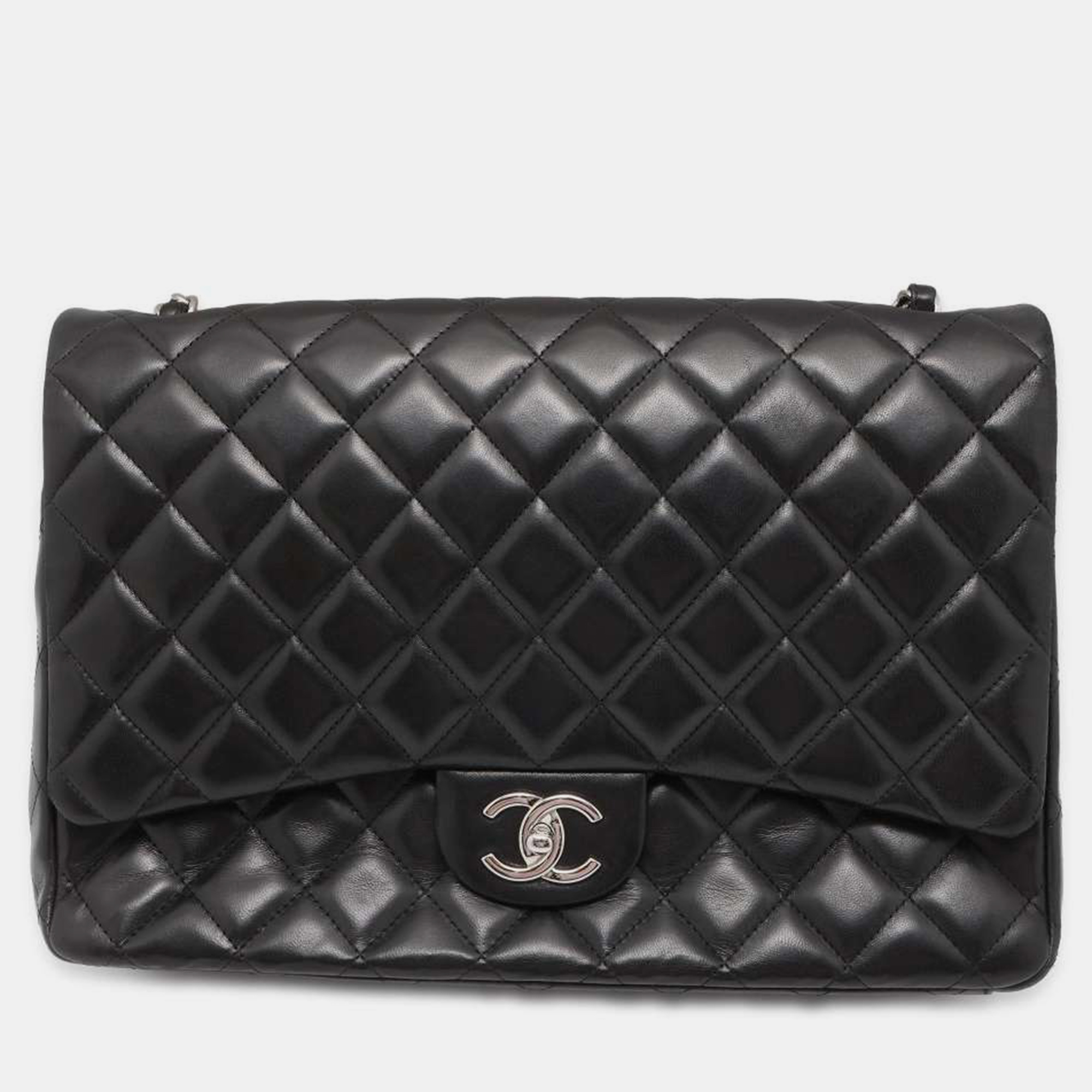 

Chanel Black Lambskin Leather Jumbo Classic Double Flap bag