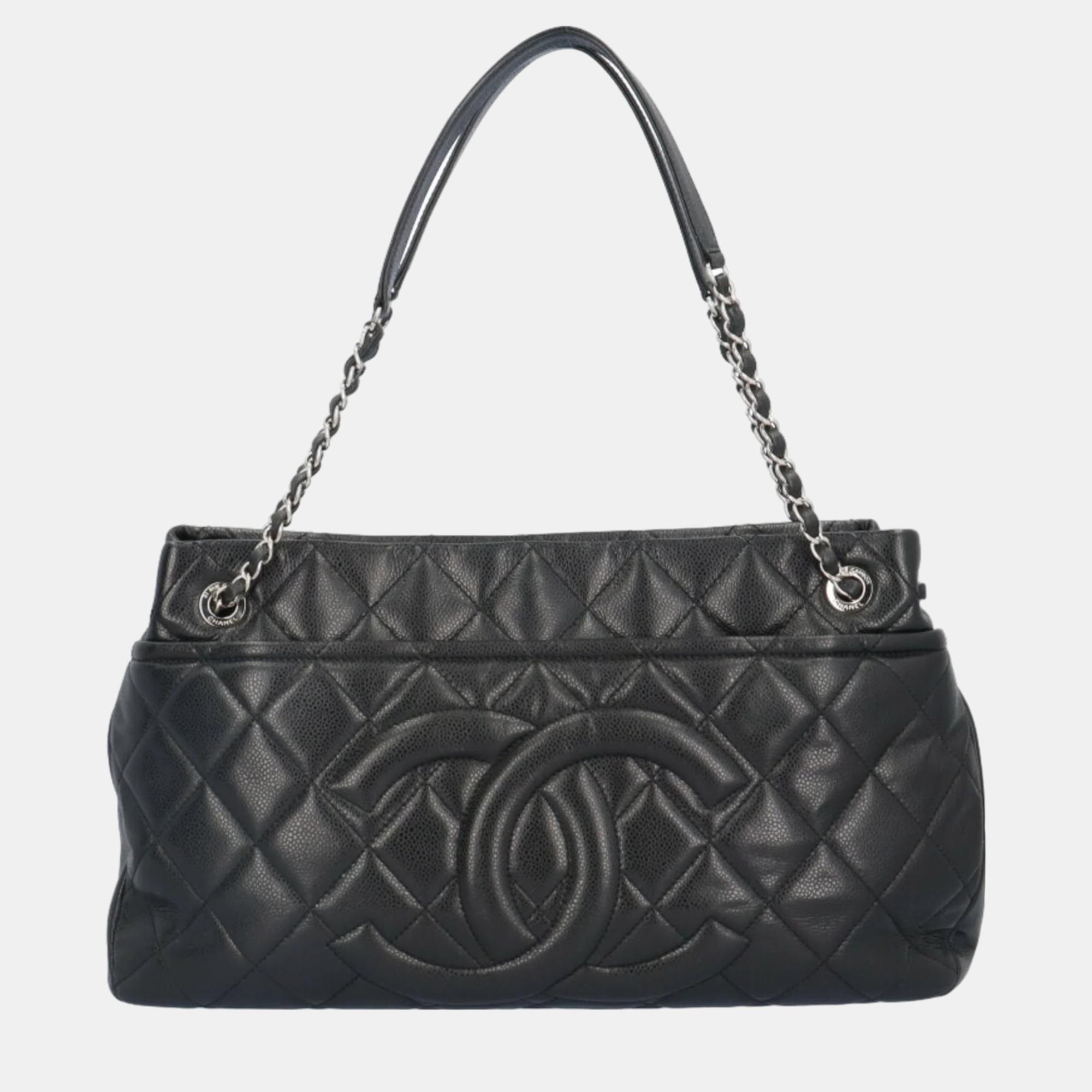 

Chanel Black Leather CC Timeless Shoulder Bag