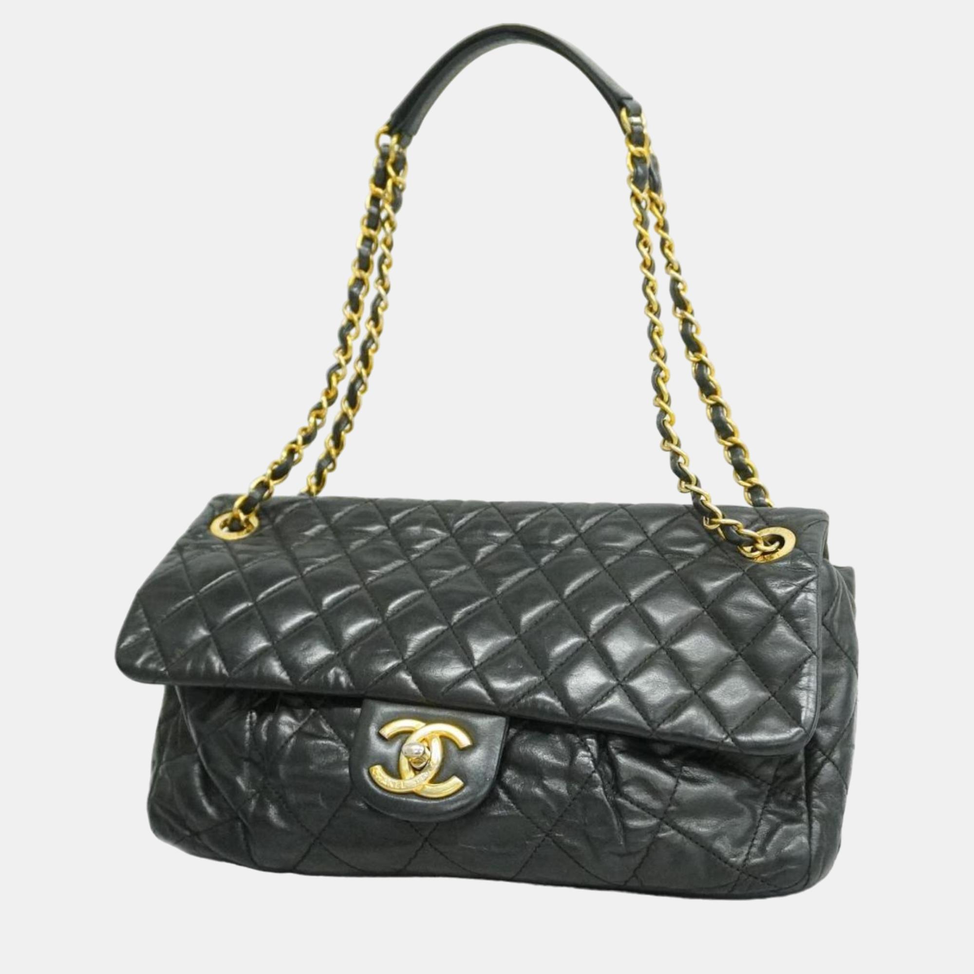 

Chanel Black Leather Quilted Chic Flap Bag