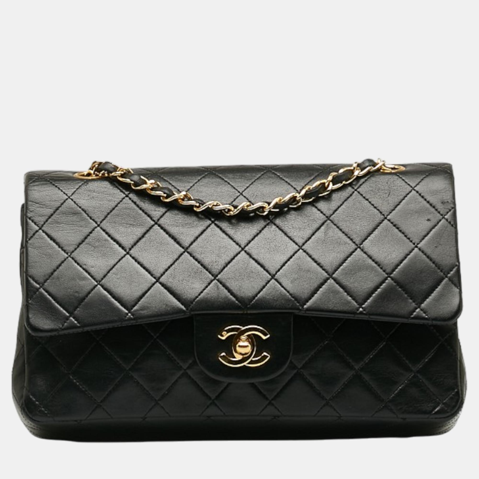 

Chanel Black Leather  Classic Double Flap Bag
