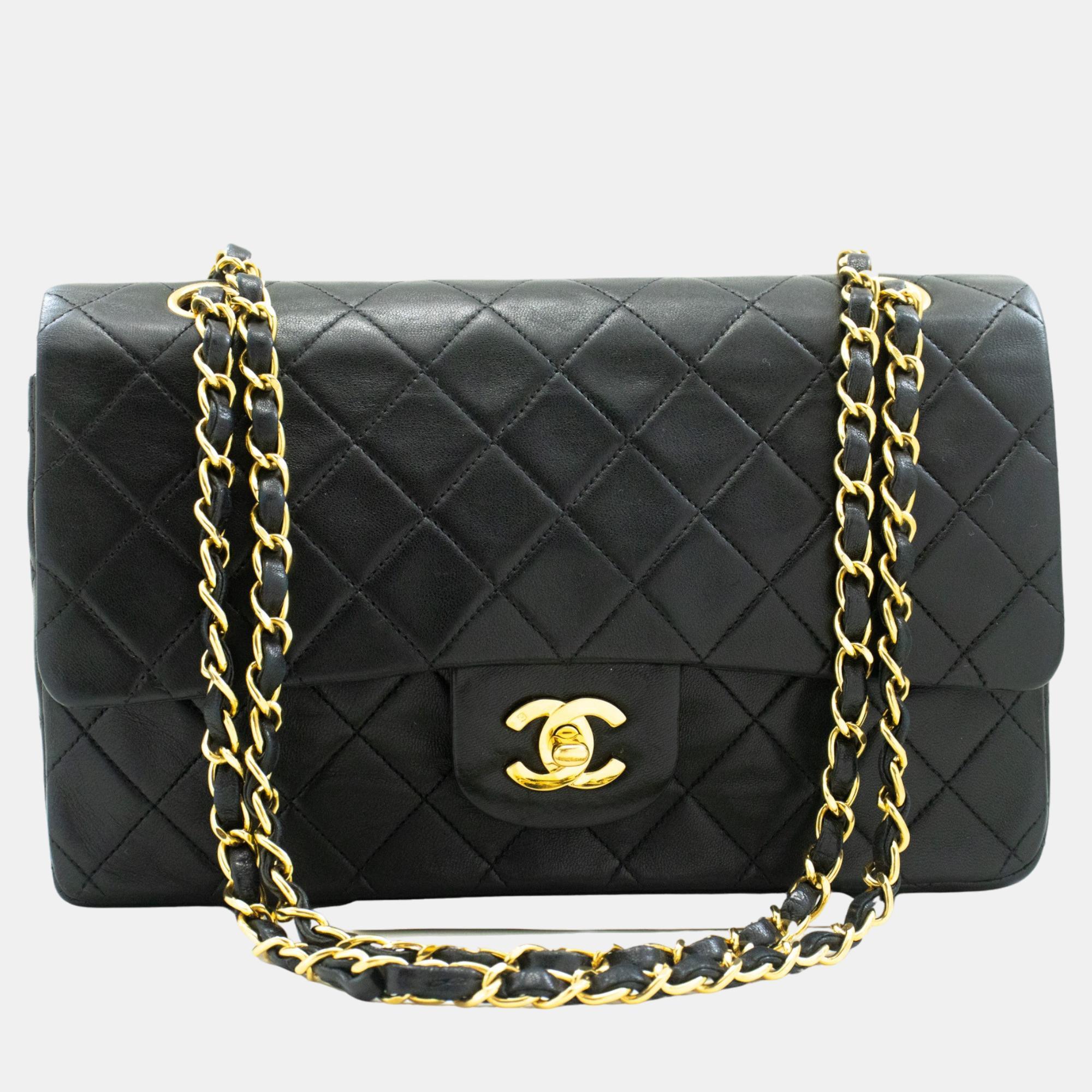 

Chanel Black Leather Classic Double Flap Shoulder Bag