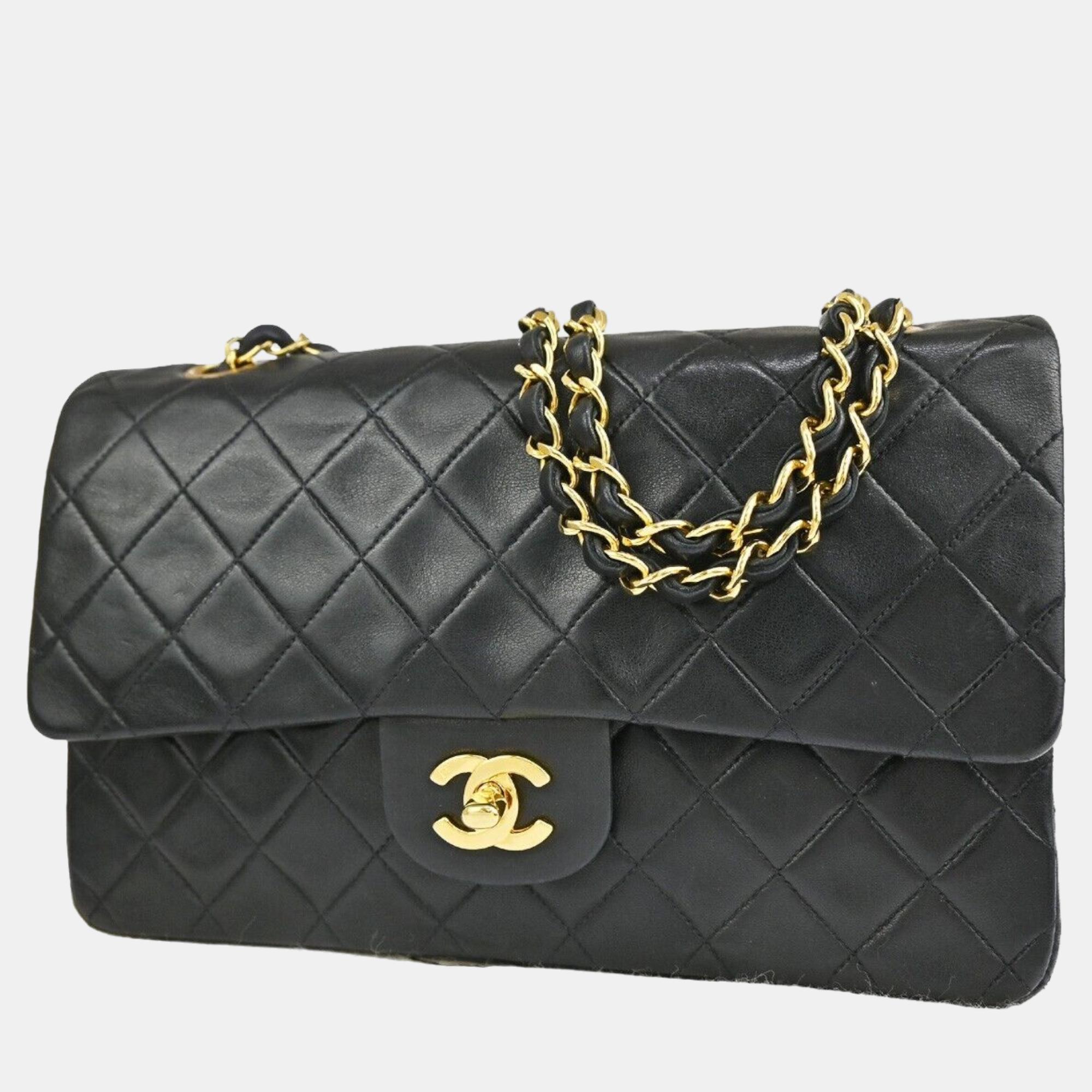 

Chanel Black Leather Classic Double Flap Shoulder Bag