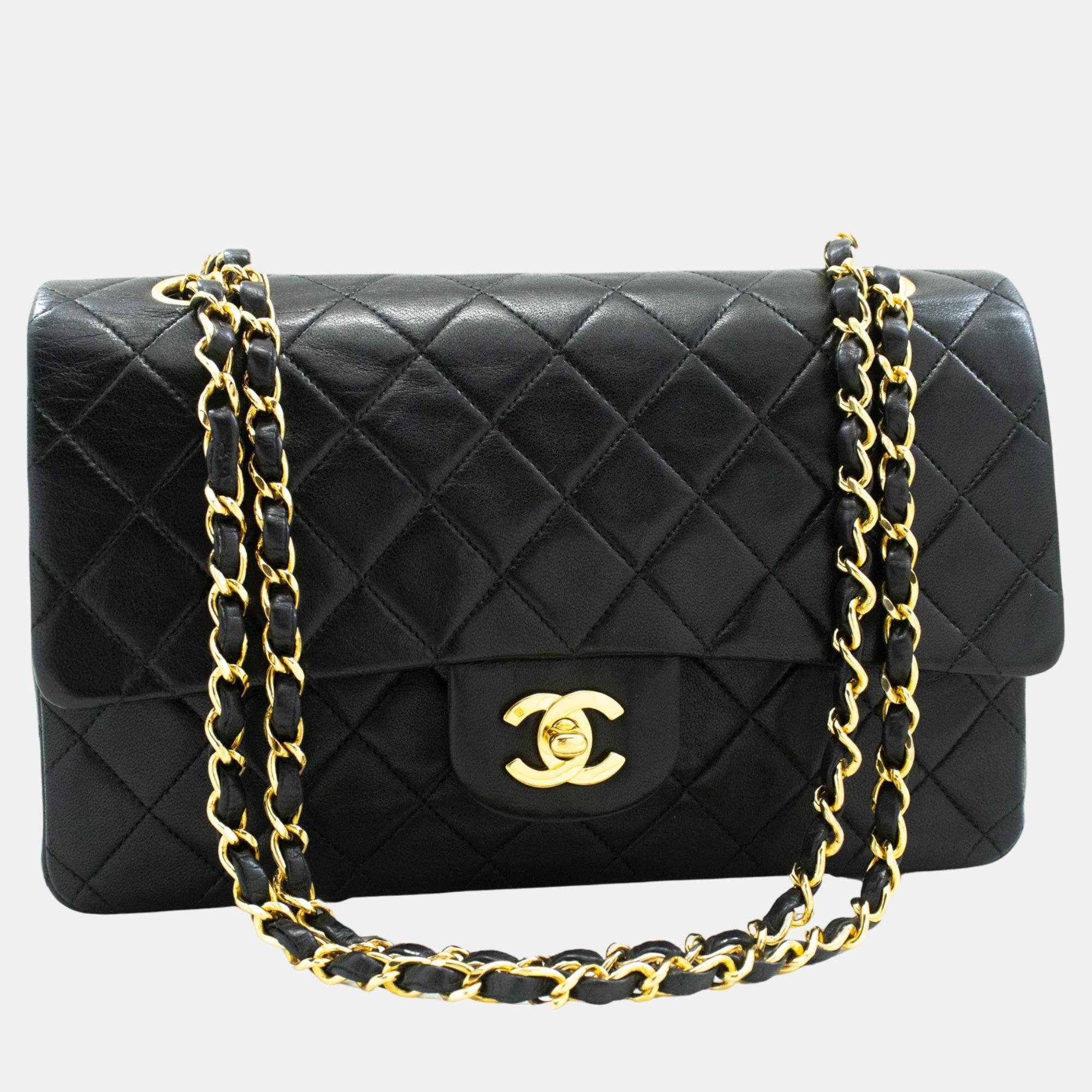 

Chanel Black Leather Classic Double Flap Shoulder Bag