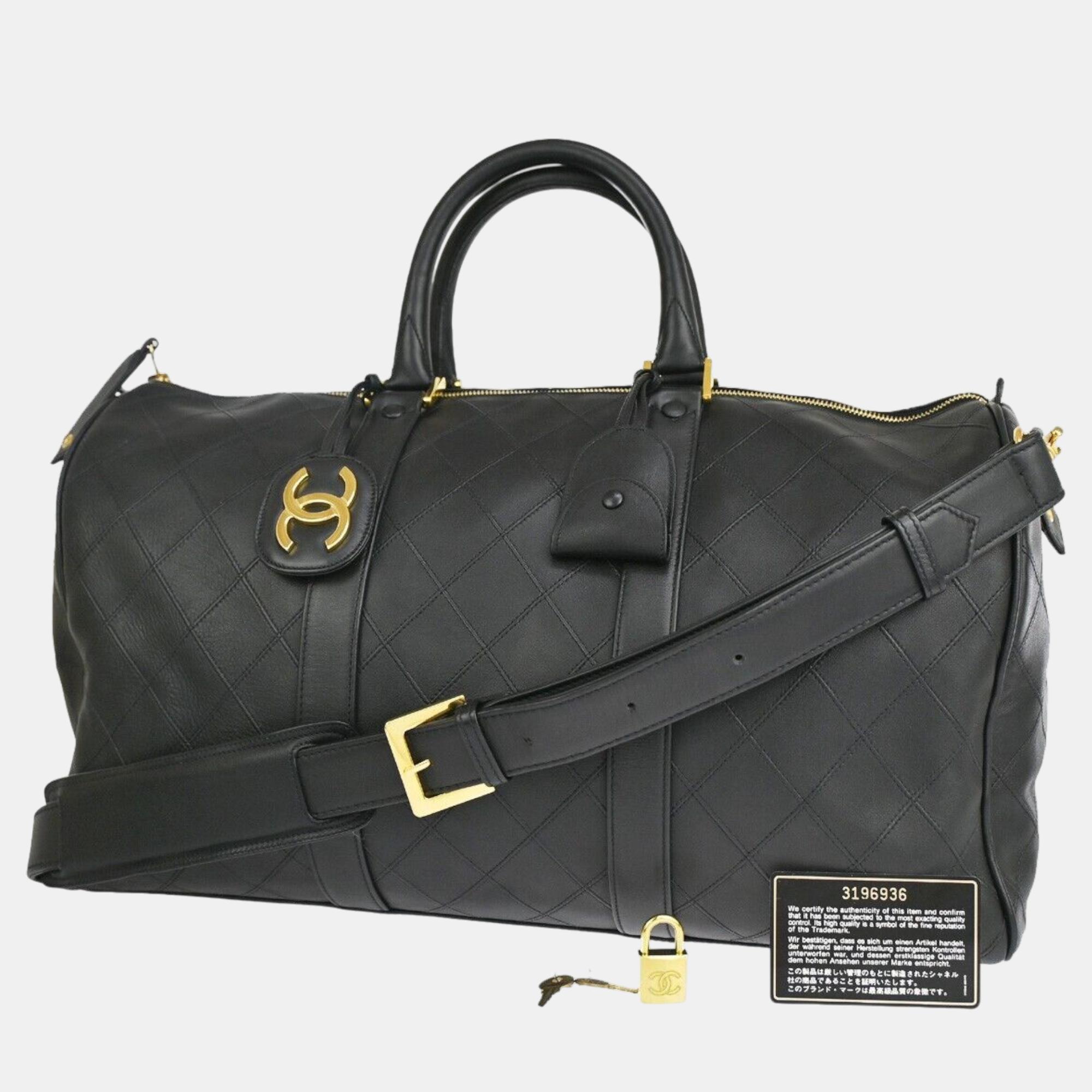 

Chanel Black Calfskin Boston handbag