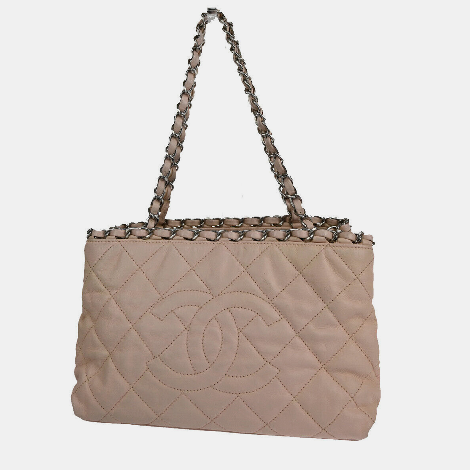 

Chanel Pink Leather CC Tote Bag