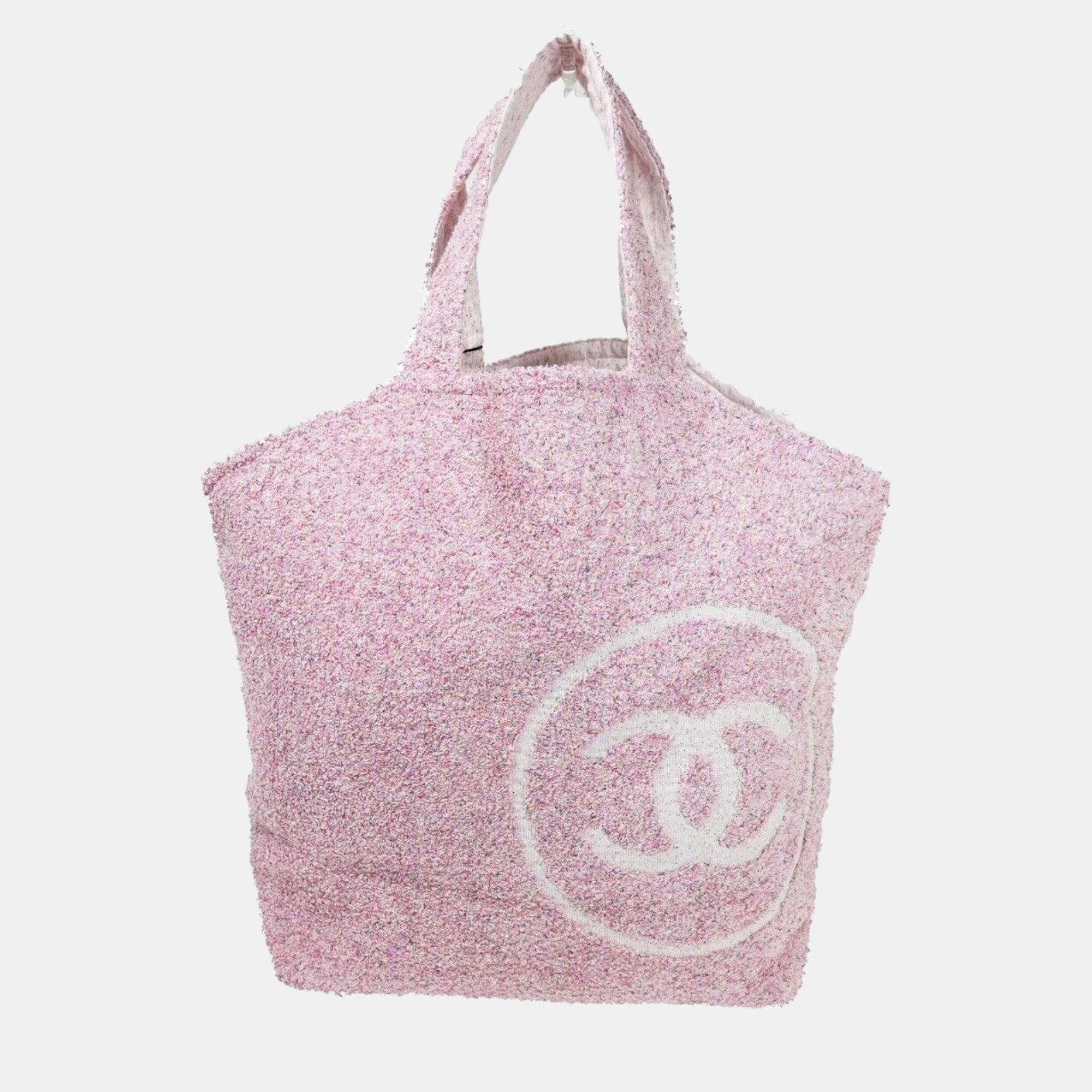 

Chanel Pink Cotton Cabas tote bag