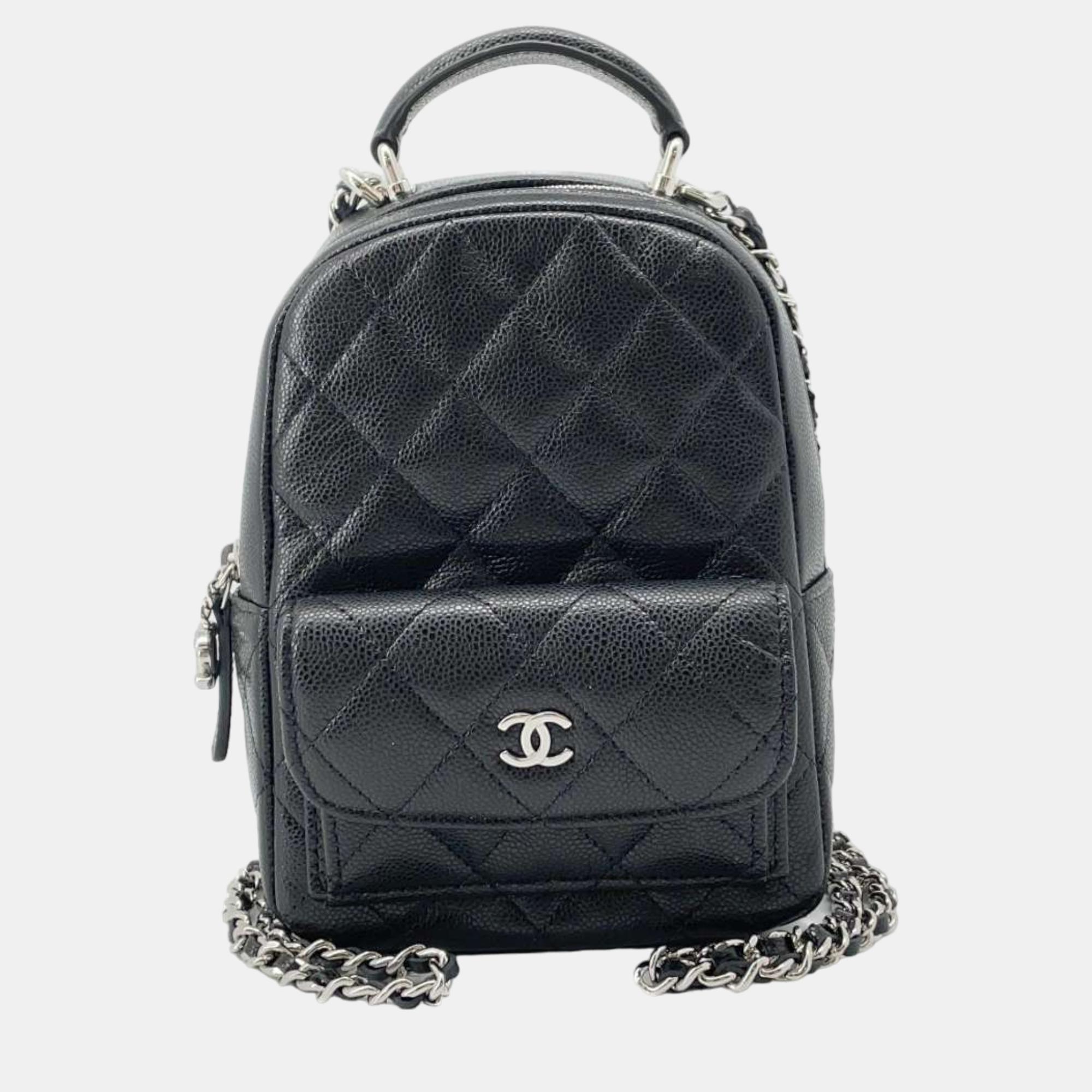 

Chanel Black Caviar Leather Mini Backpack