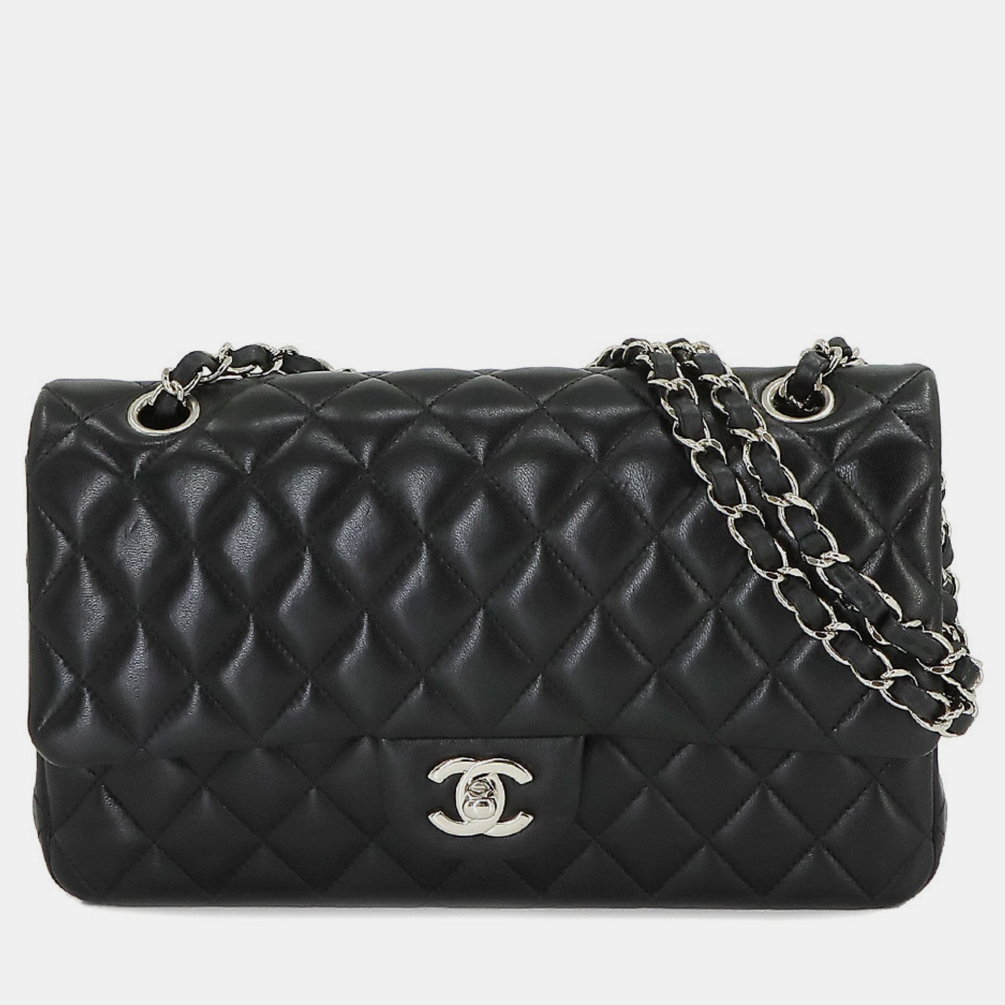 

Chanel Black Caviar Leather  Classic Double Flap Shoulder Bags