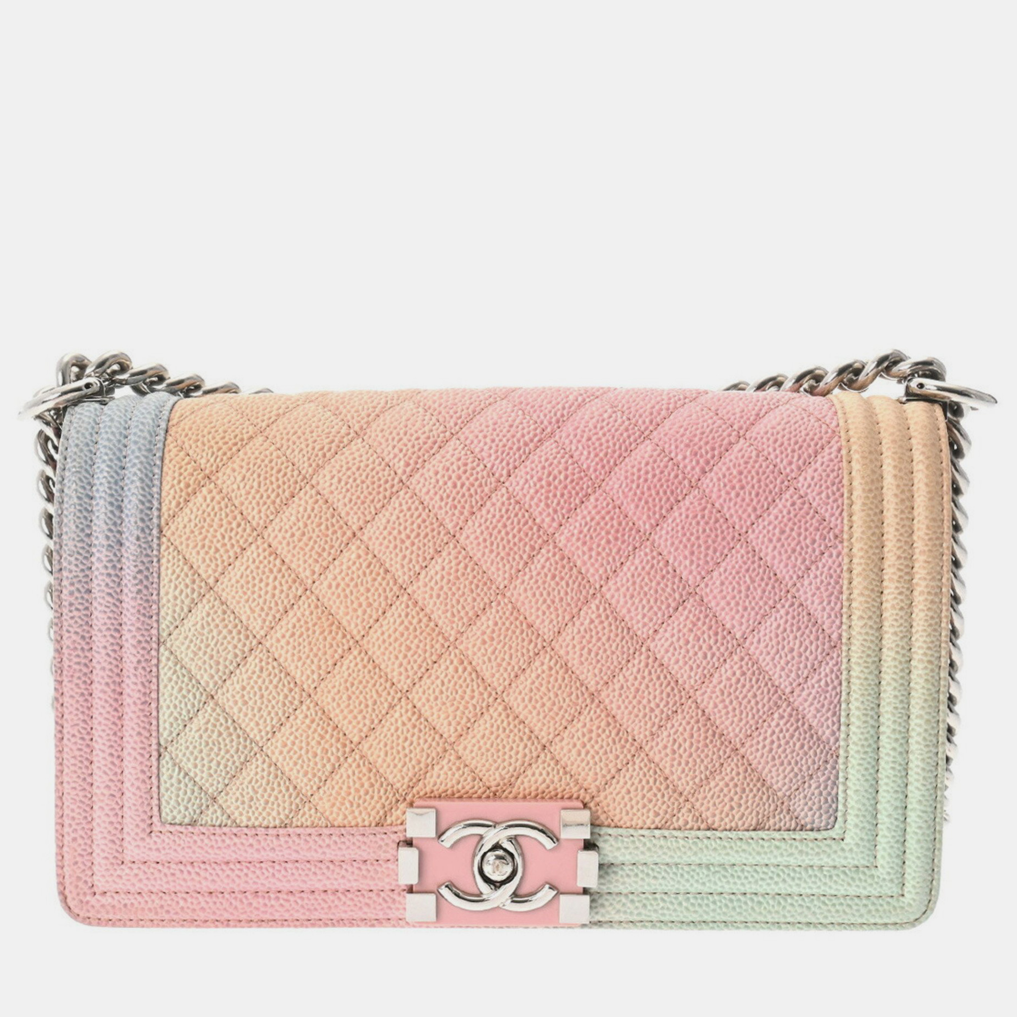 

Chanel Rainbow Leather  Boy Shoulder Bags, Multicolor