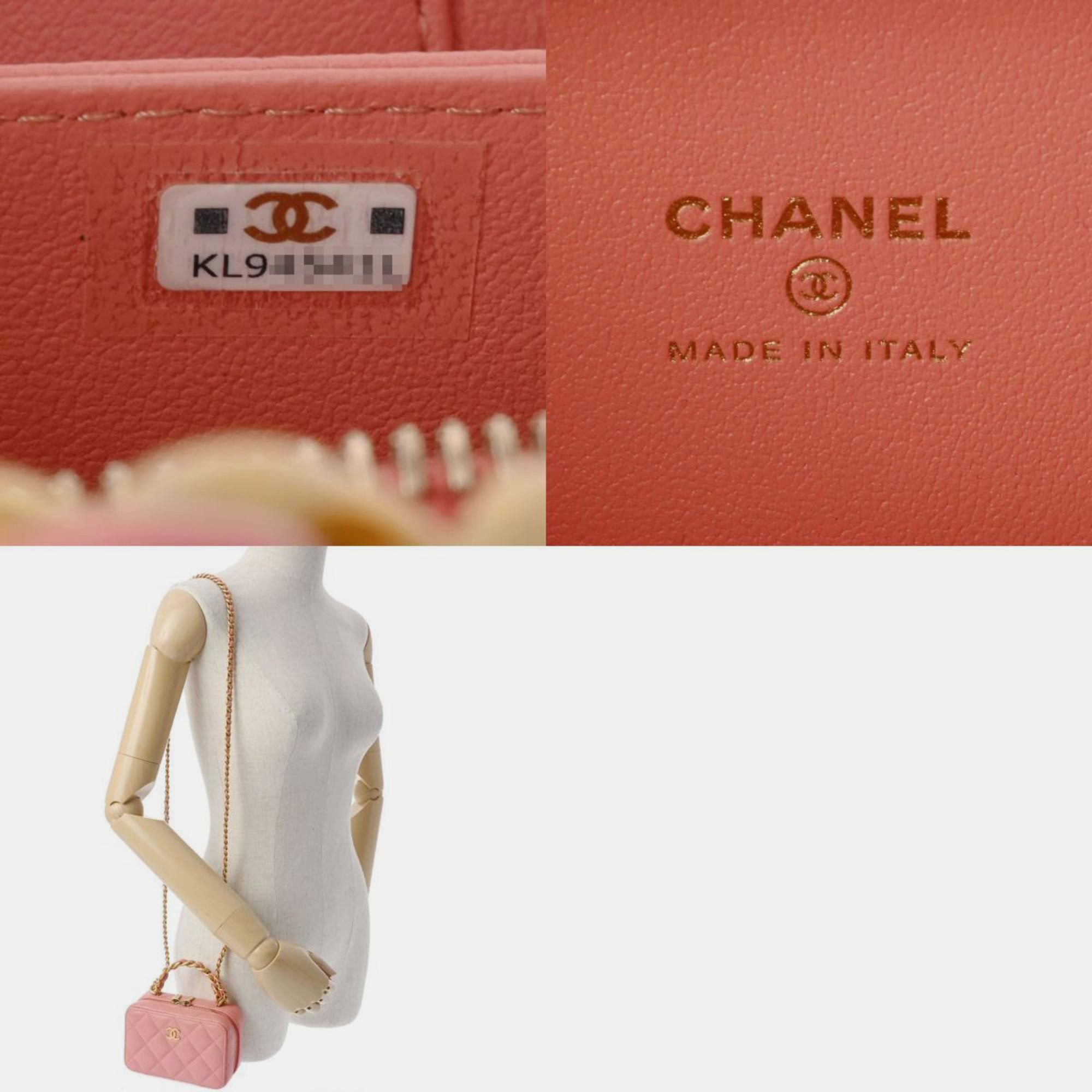 Chanel Pink Quilted Lambskin Top Handle Camera Case Bag 