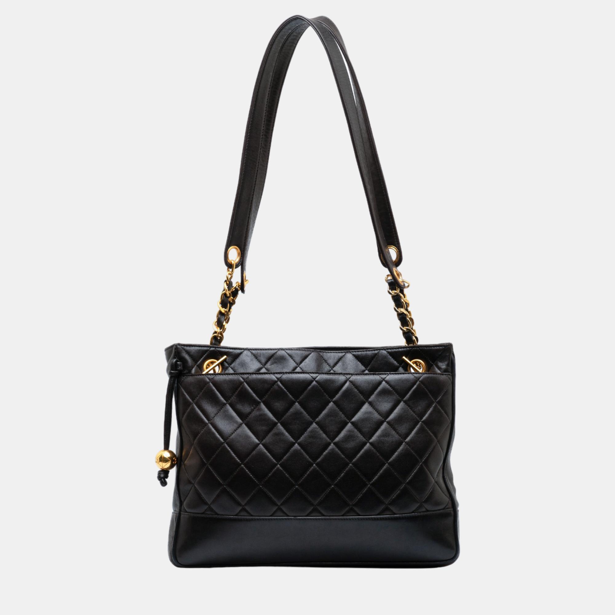 

Chanel Black Quilted CC Lambskin Shoulder Bag