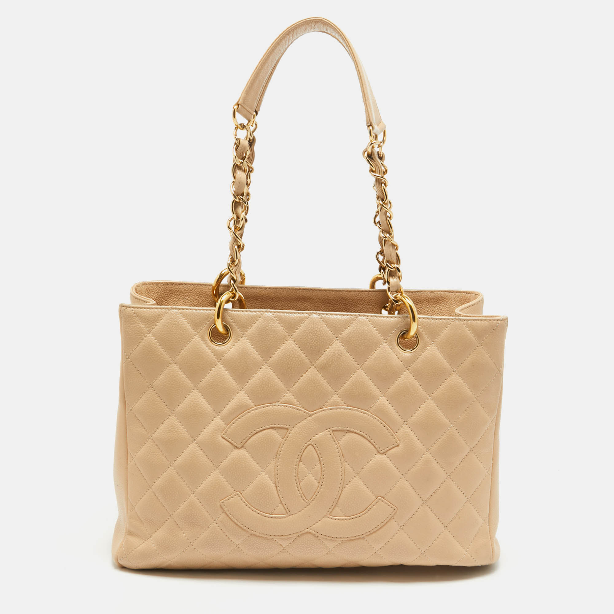 

Chanel Beige Quilted Caviar Leather GST Shopper Tote