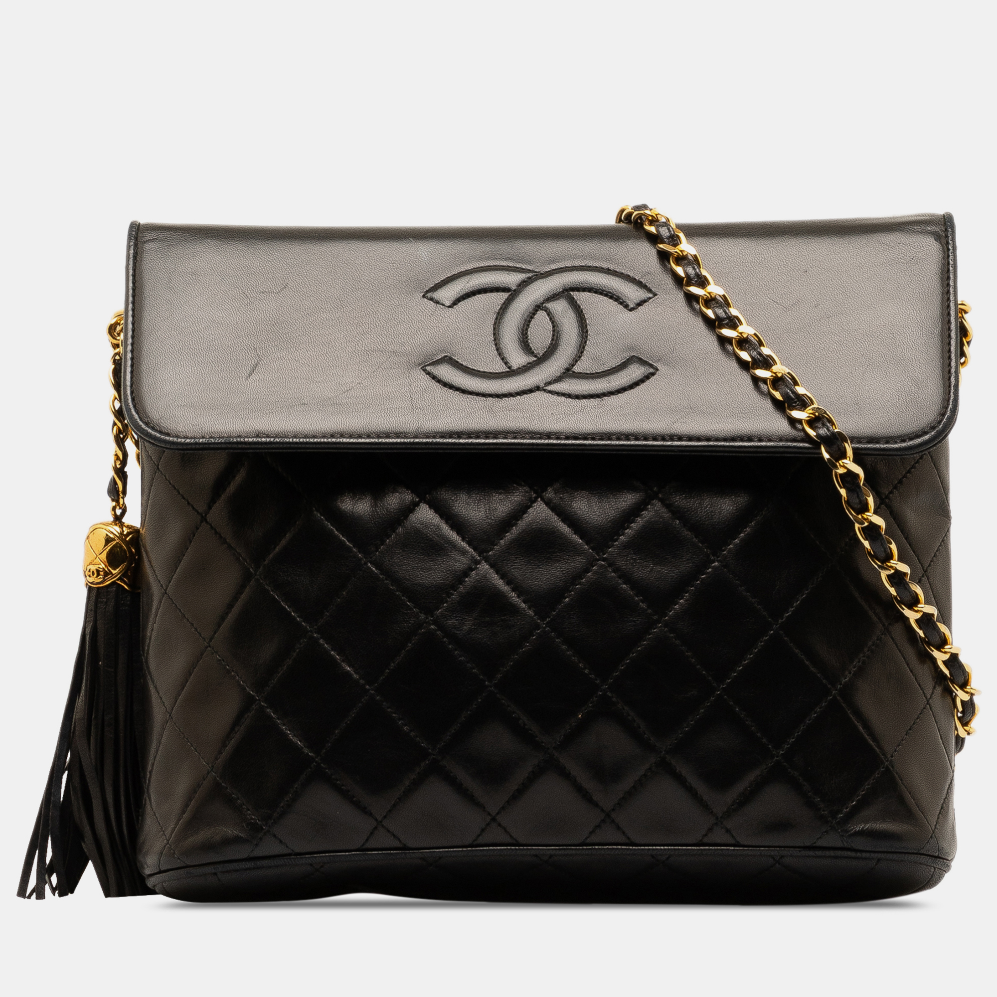 

Chanel CC Quilted Lambskin Crossbody, Black