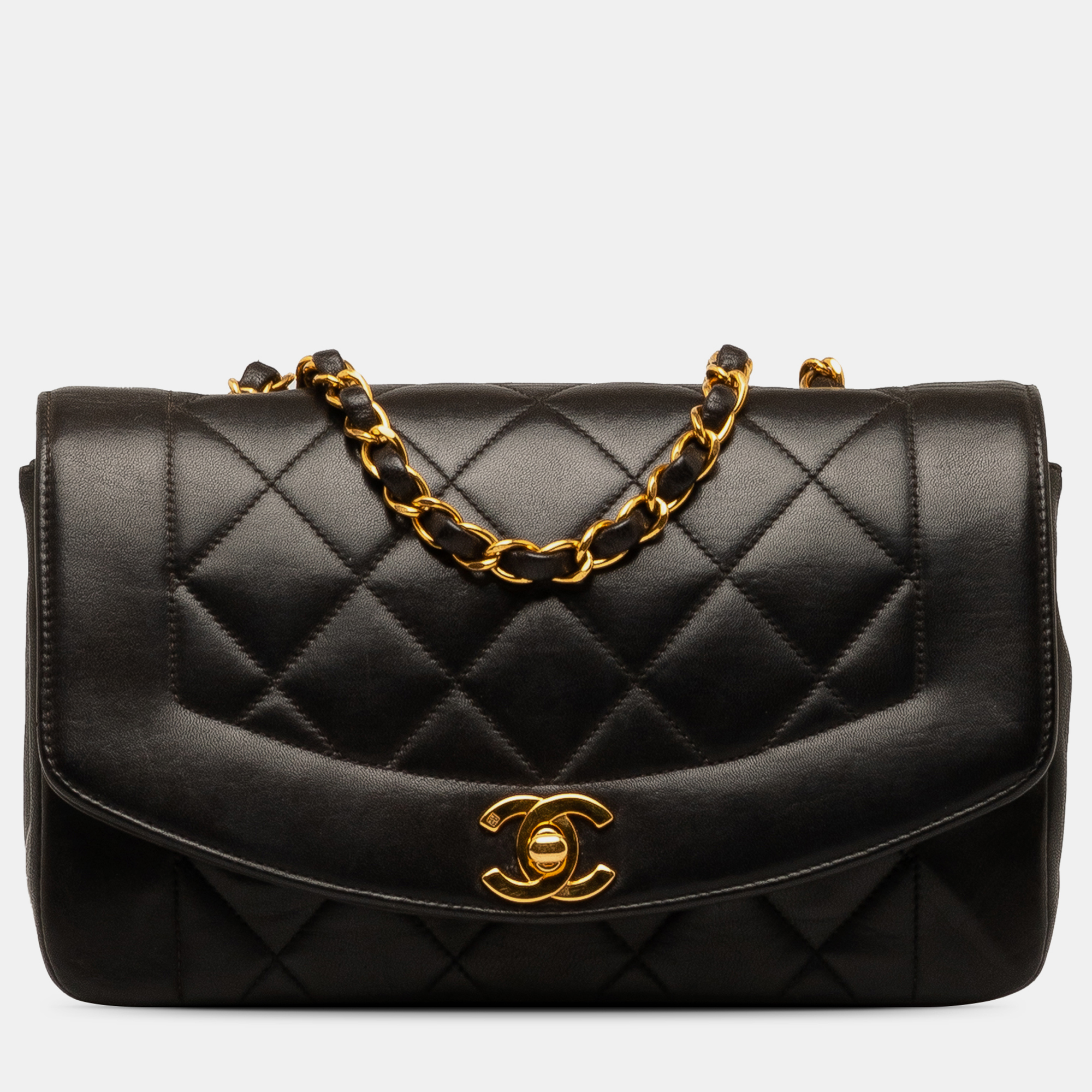 

Chanel Black Small Lambskin Diana Flap