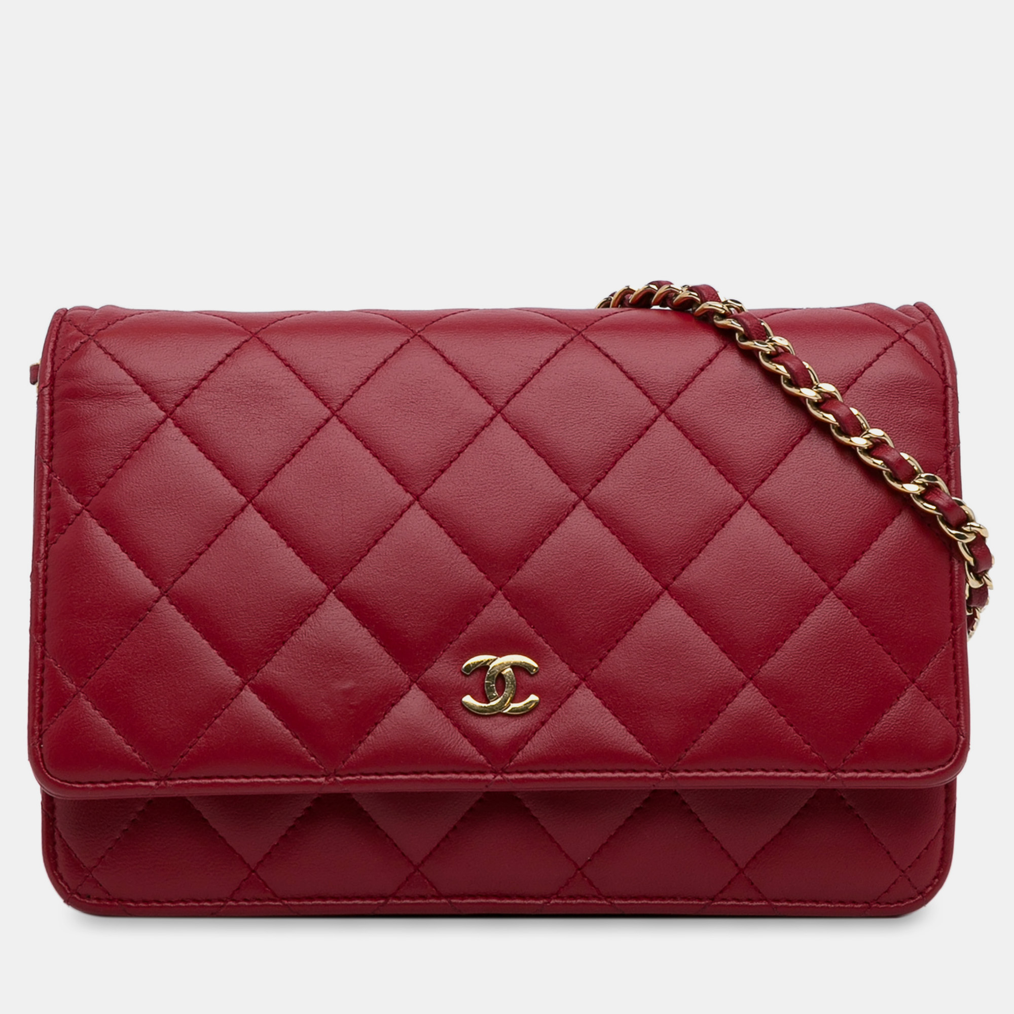 

Chanel Classic Lambskin Wallet on Chain, Red