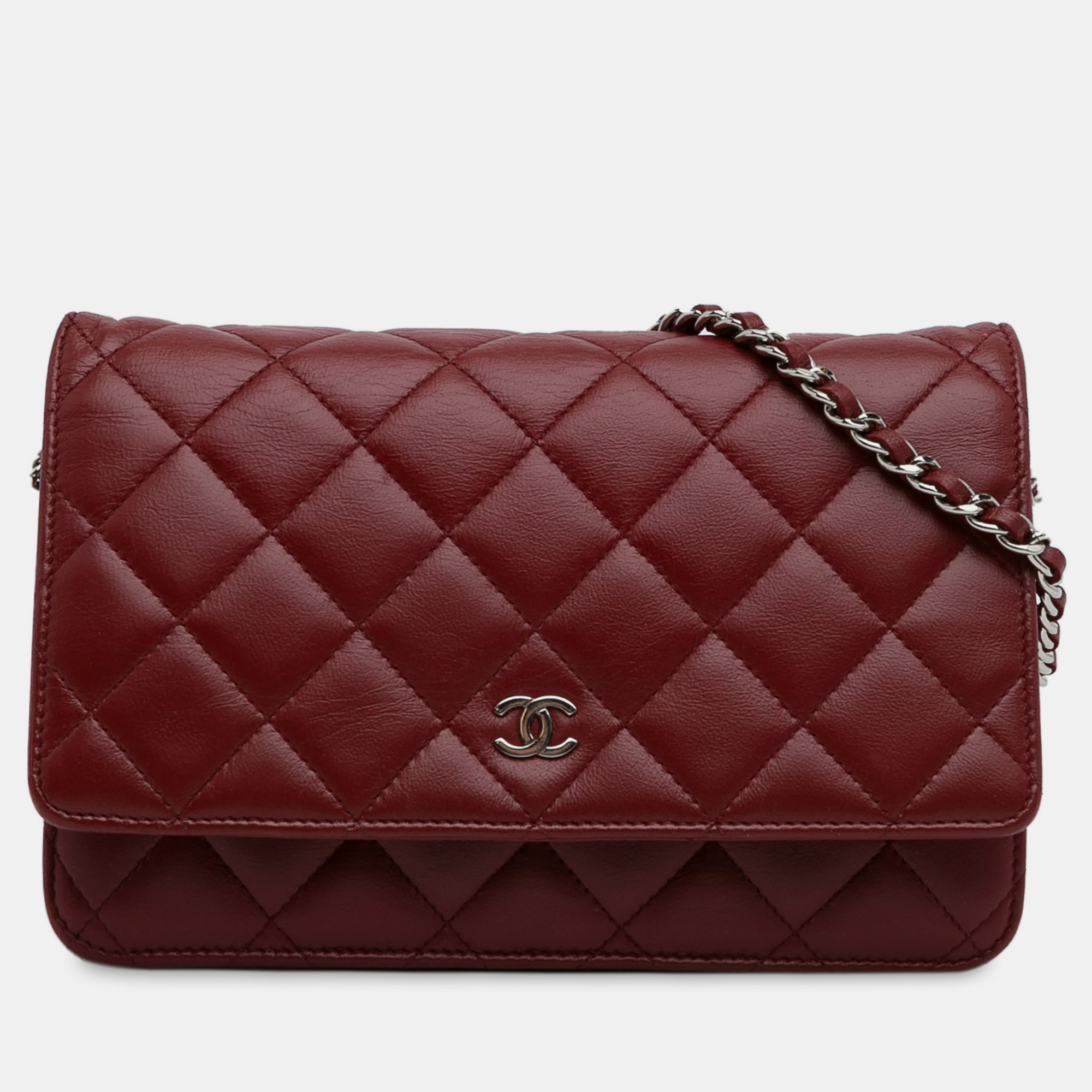 

Chanel Classic Lambskin Wallet on Chain, Red