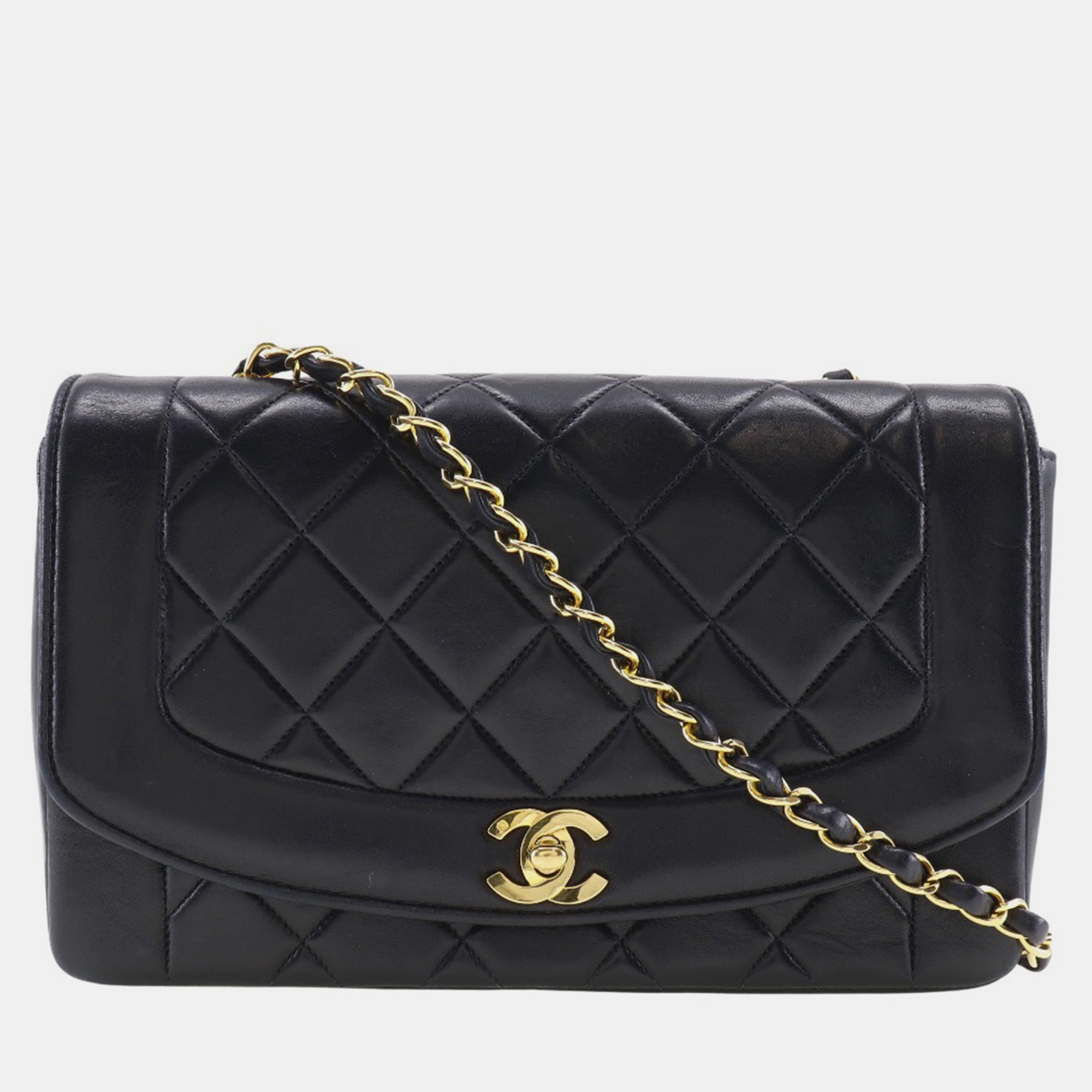 

Chanel Black Leather Vintage Diana Flap Bag