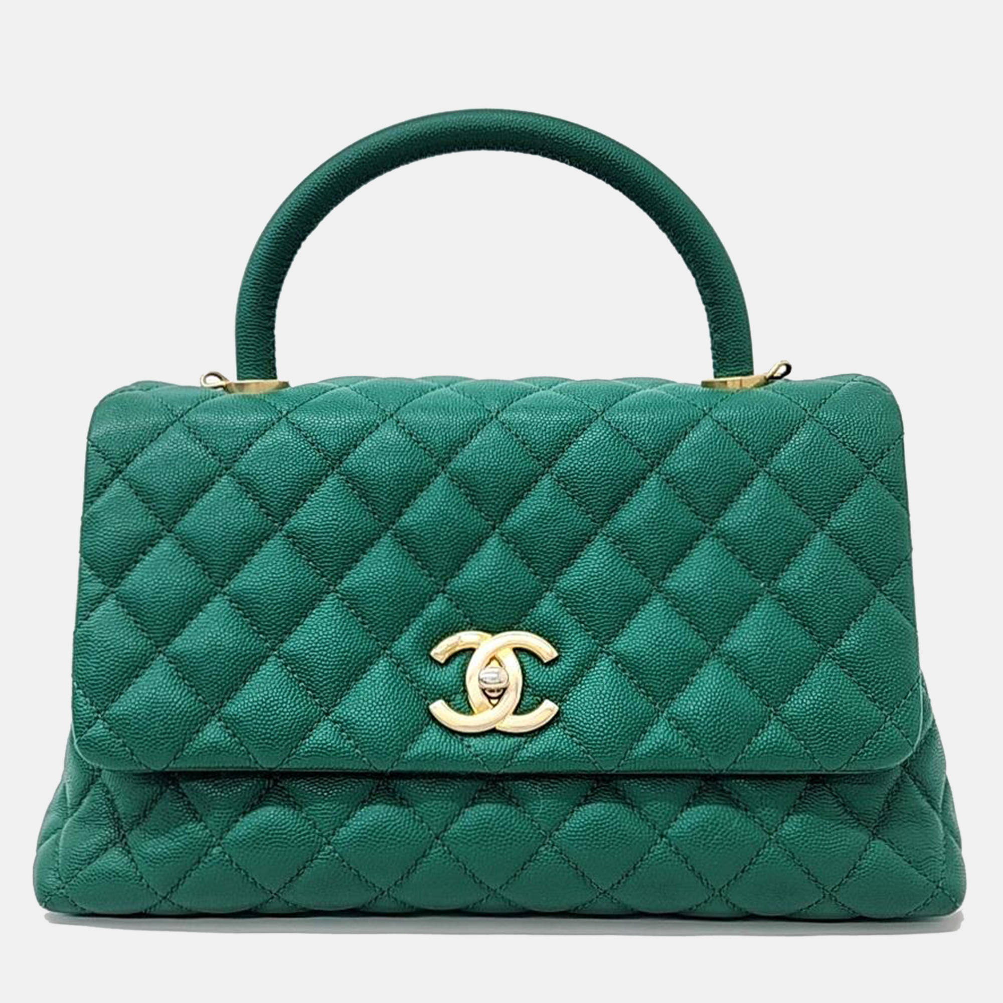 

Chanel caviar Coco Handle 28 Handbag, Green