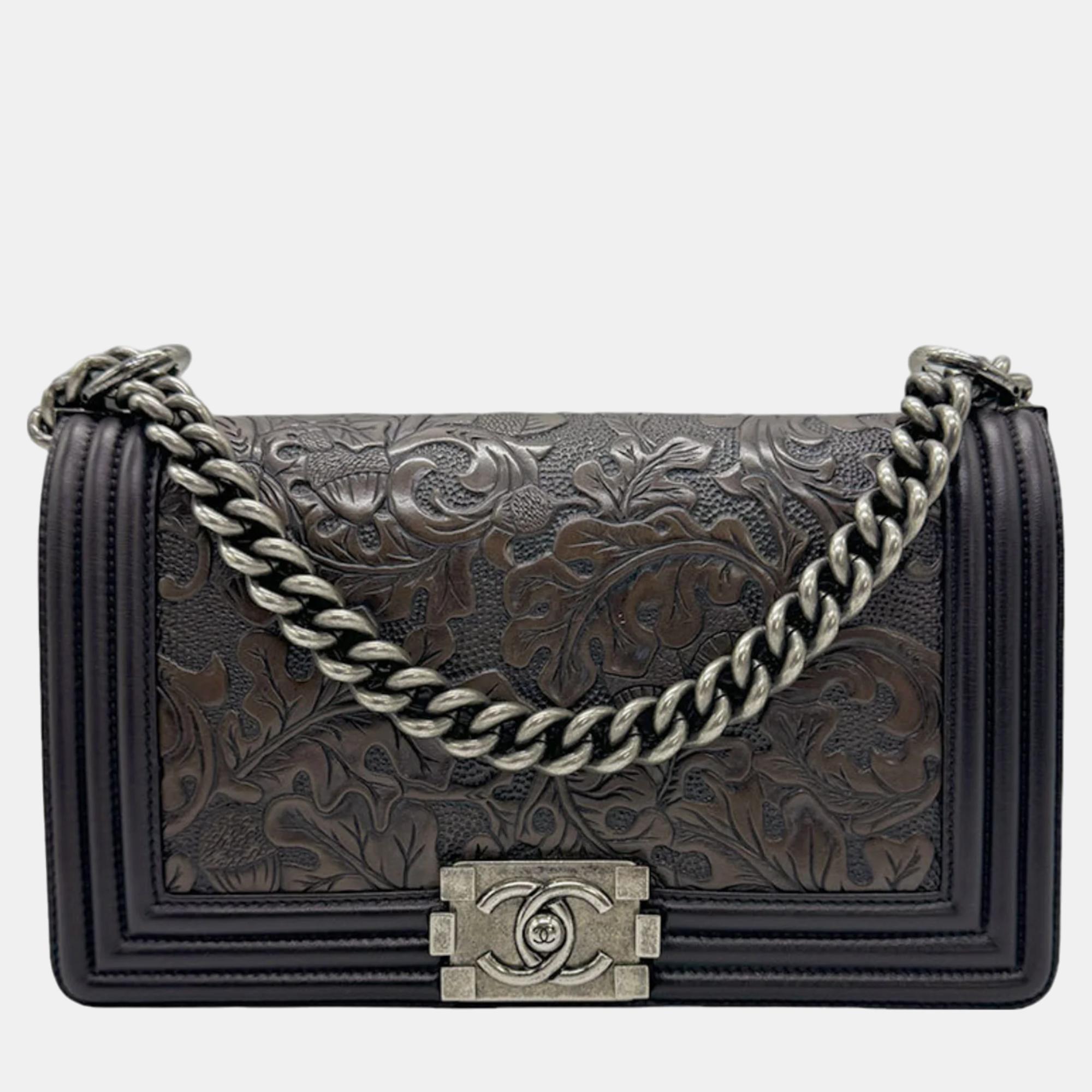 

Chanel Black Leather Medium Cordoba Boy Flap Bag