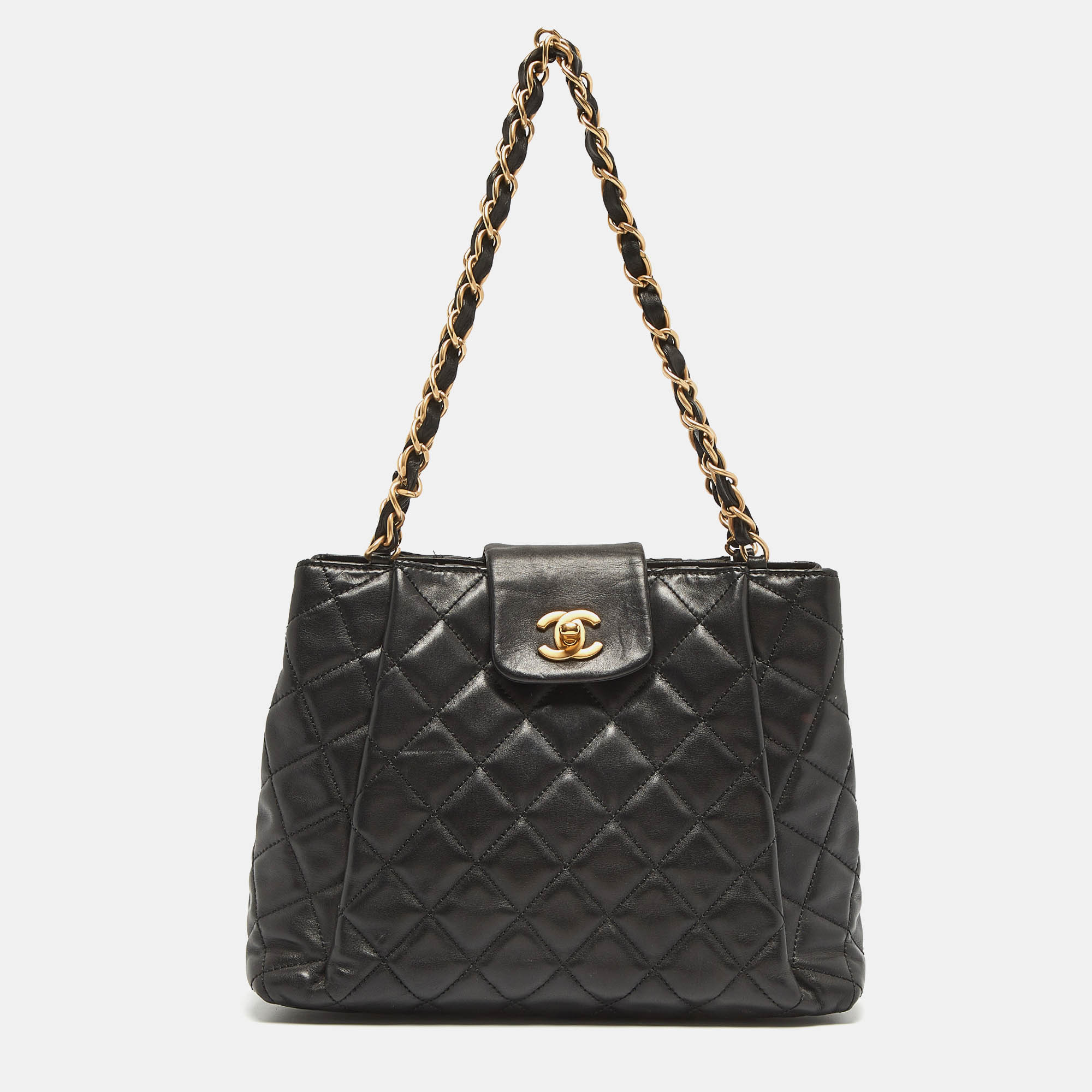

Chanel Black Quilted Leather CC Shoulder Bag