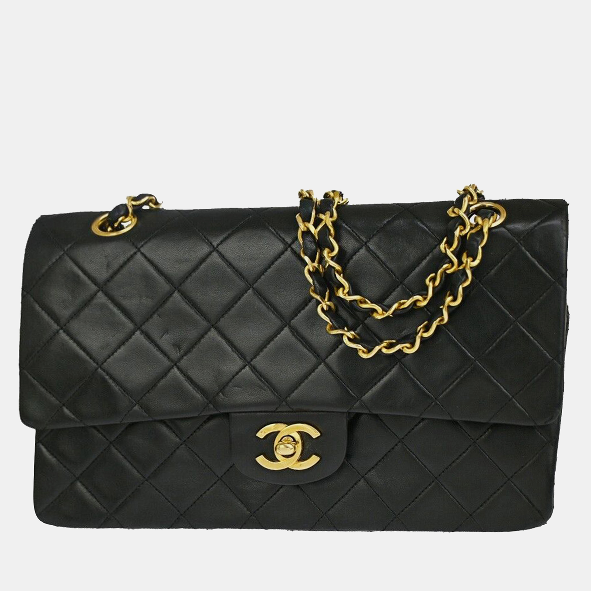 

Chanel Black Leather  Classic Double Flap Shoulder Bags