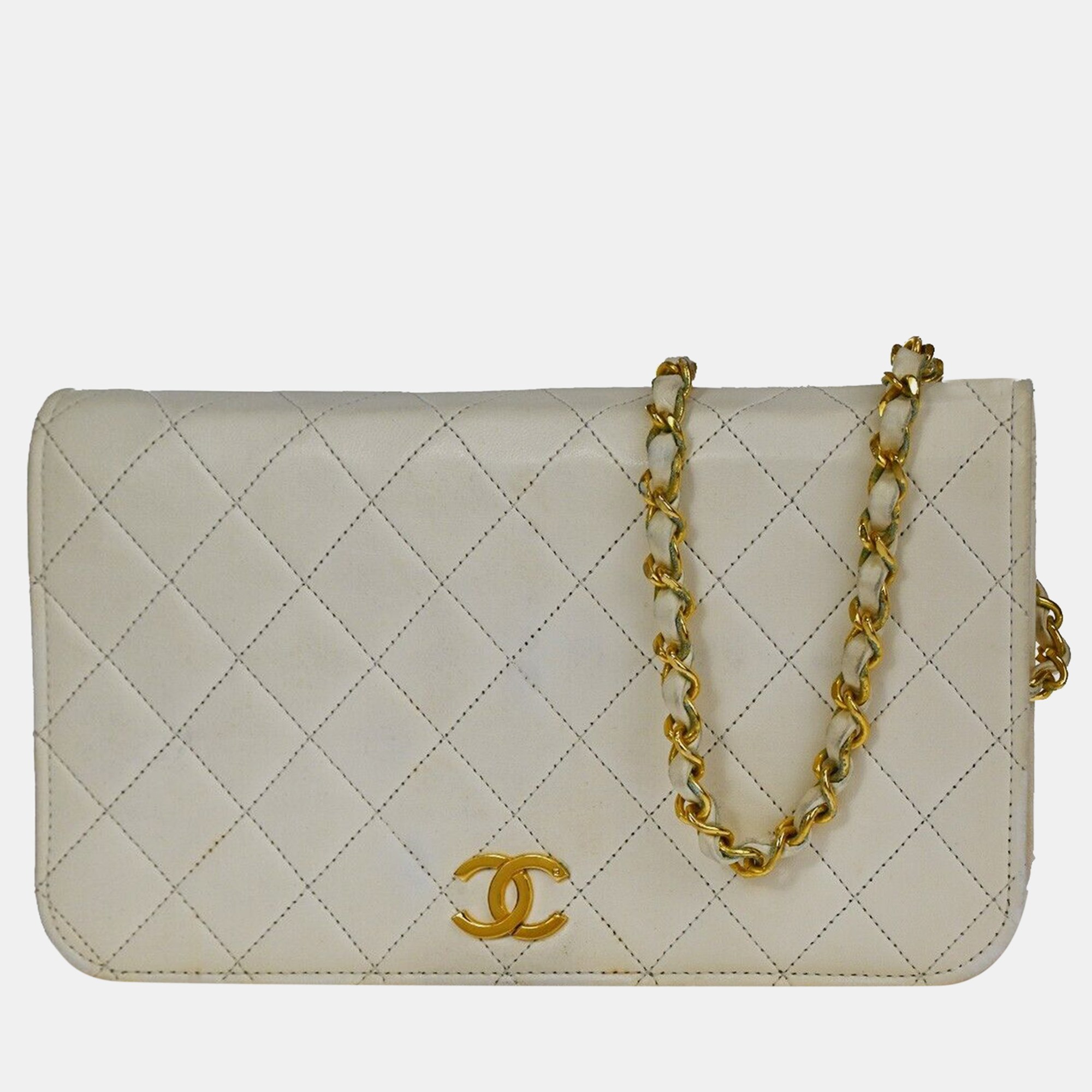 

Chanel White Leather cc flap bag