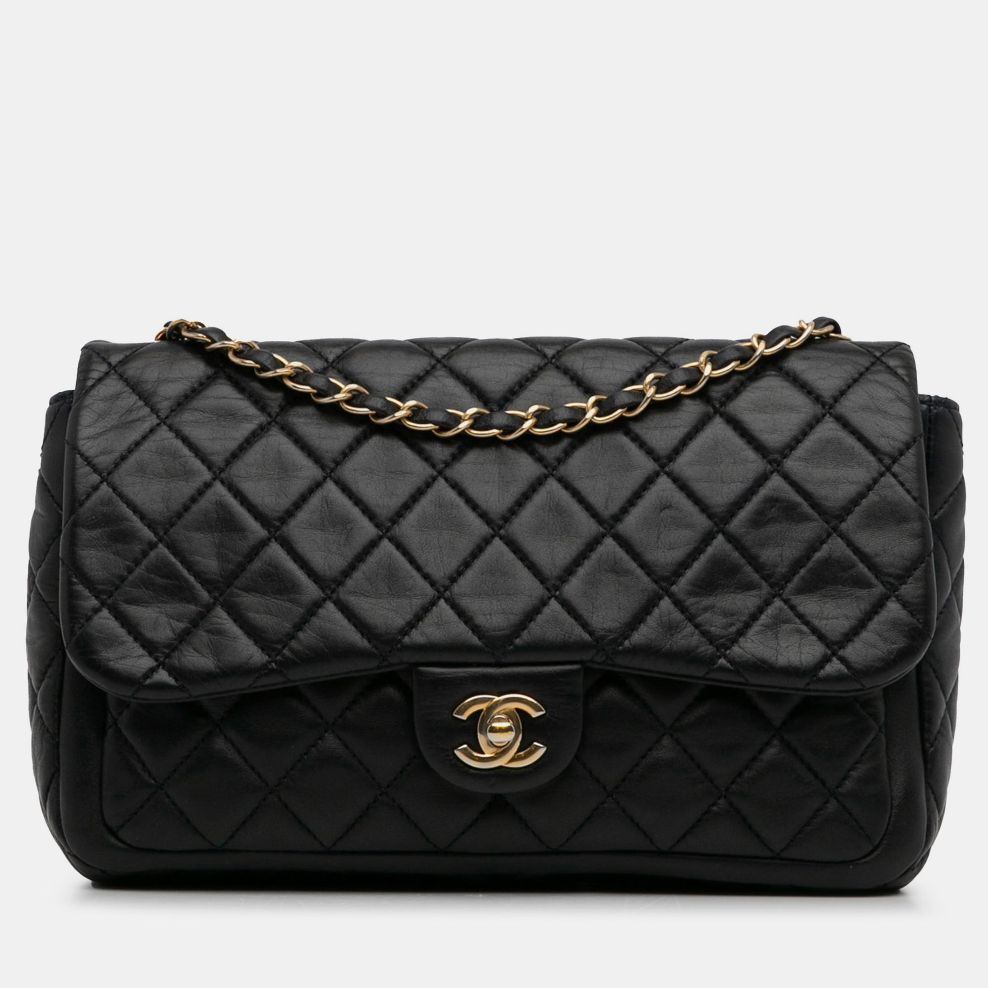 

Chanel Small Lambskin Single Flap, Black