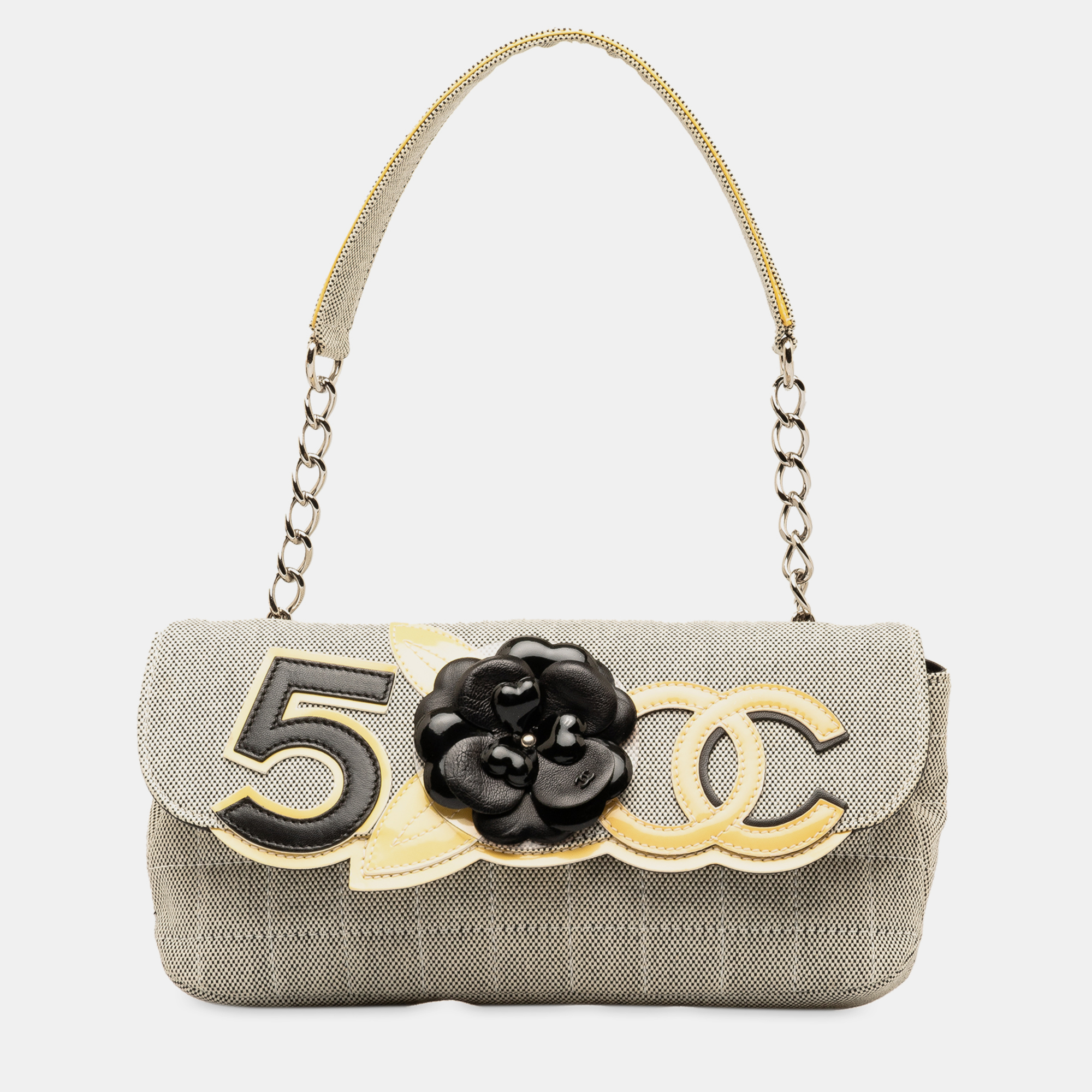 

Chanel Camellia CC Choco Bar No. 5 Shoulder Bag, Grey