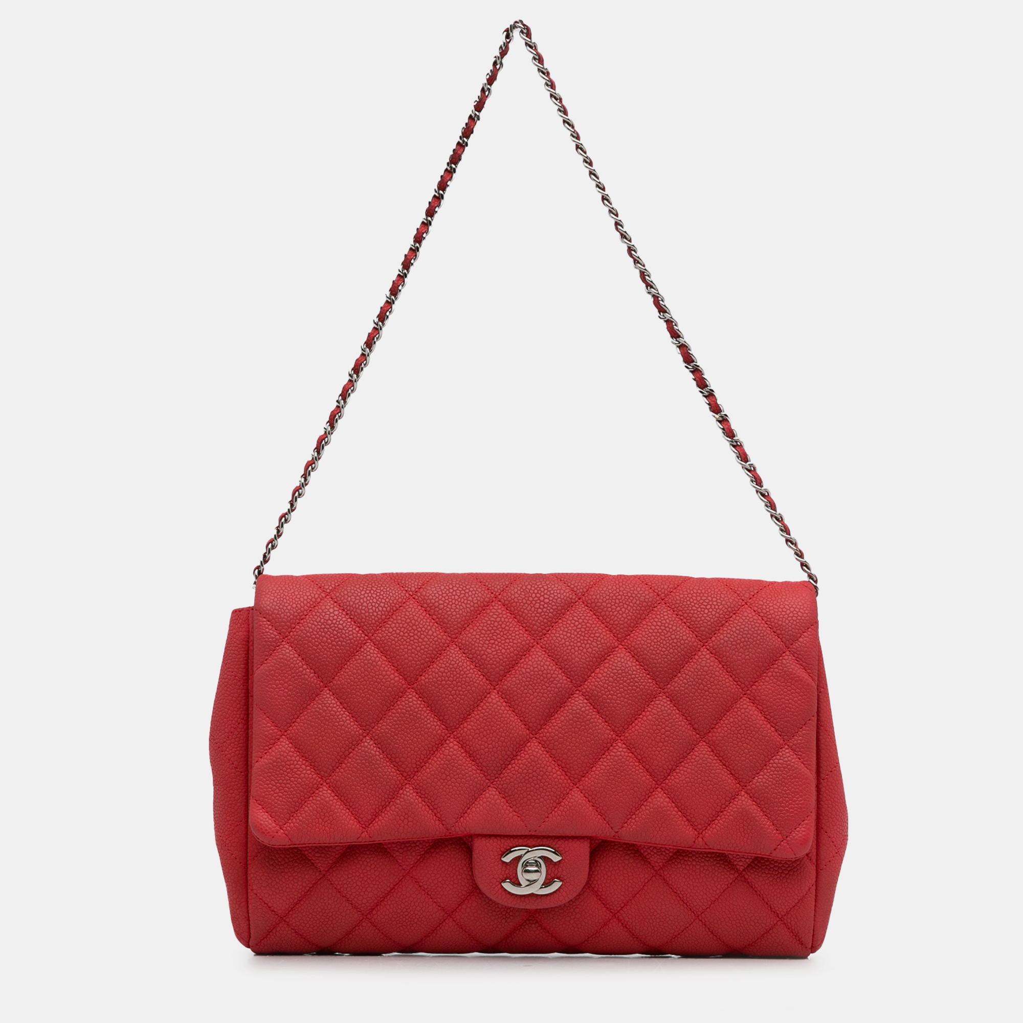 

Chanel Quilted Caviar New Clutch on Chain, Red
