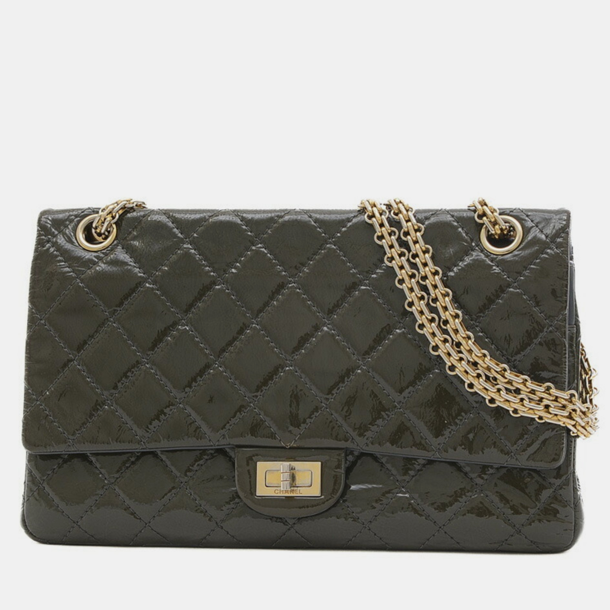 

Chanel Grey Patent Leather Reissue Shoulder Bag