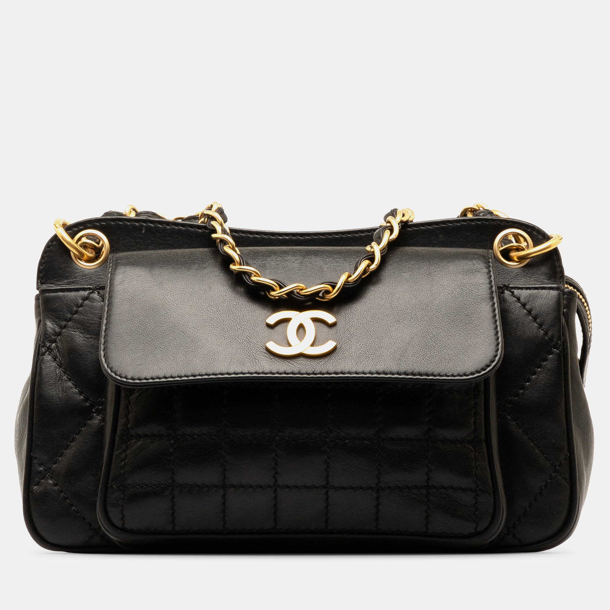 

Chanel Choco Bar Chain Shoulder Bag, Black