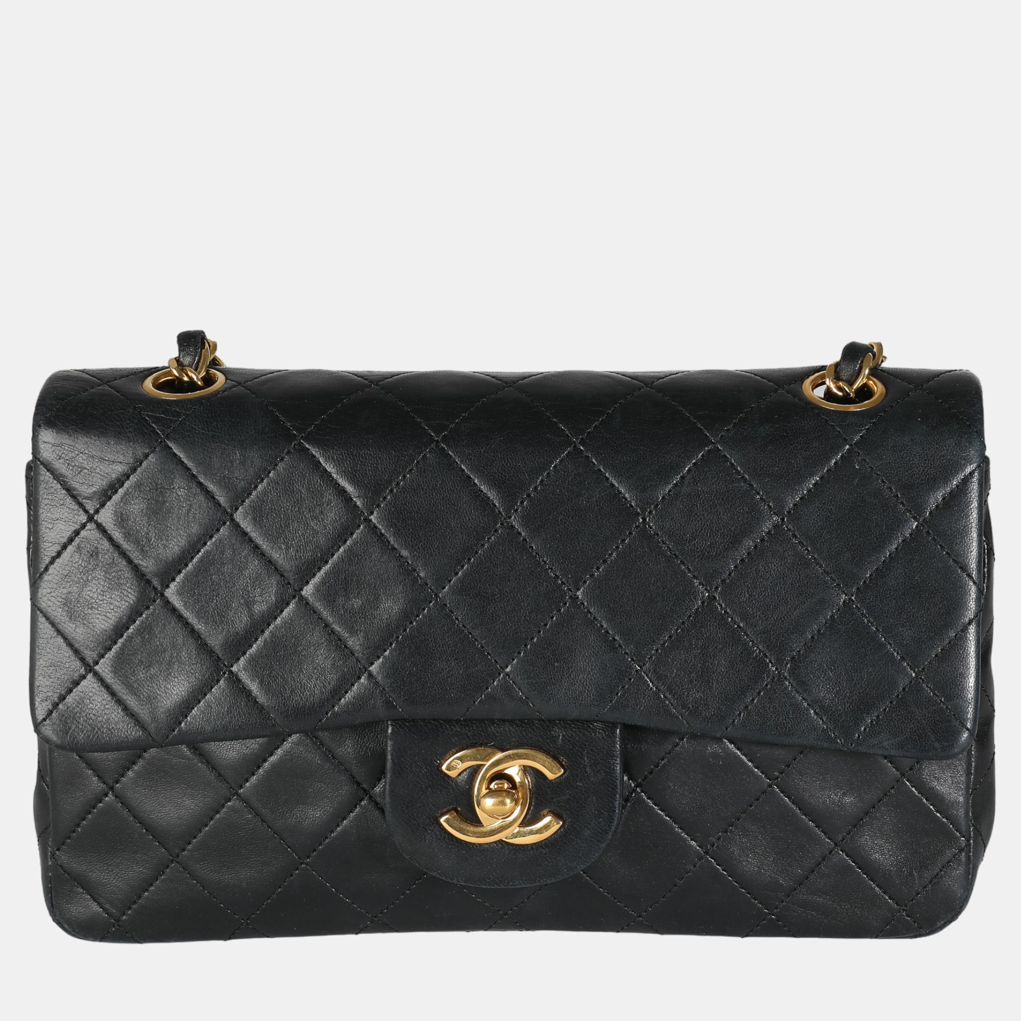 

Chanel Vintage Black Quilted Lambskin  Classic Double Flap Bag