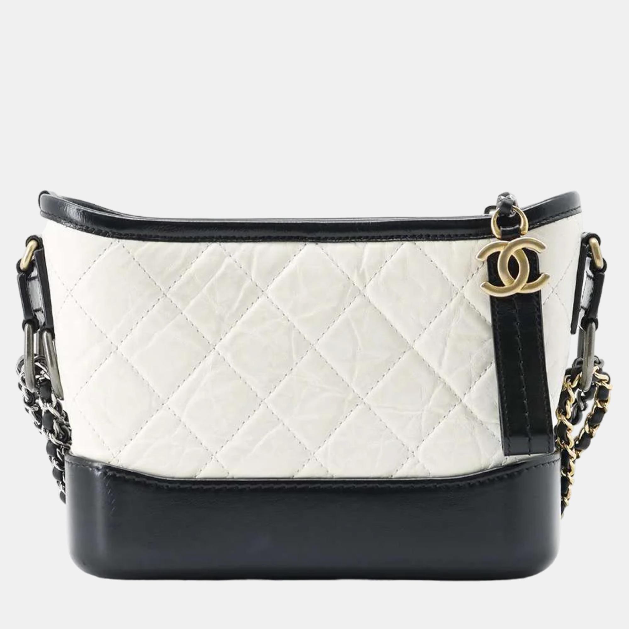 

Chanel White Leather  Gabrielle Shoulder Bag