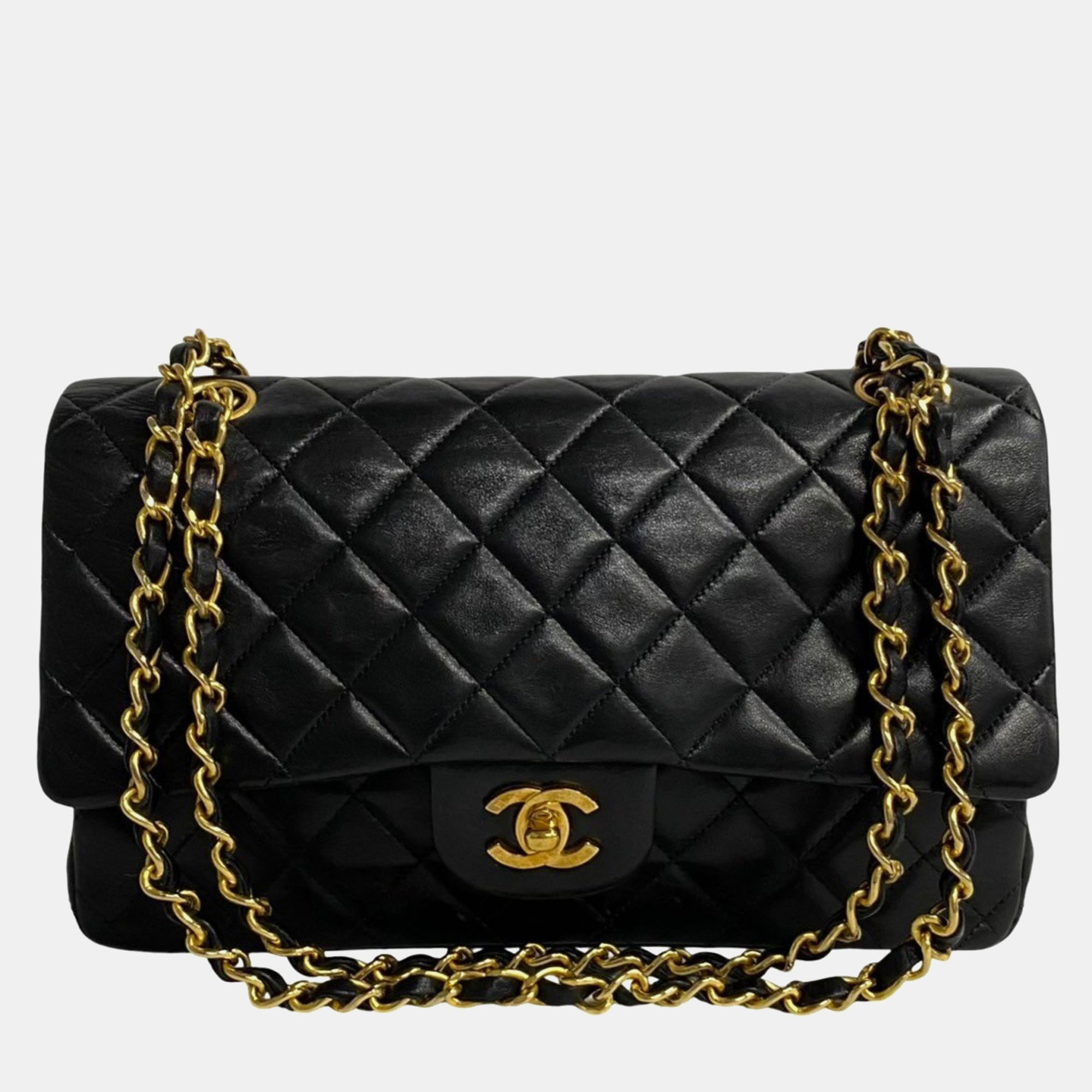 

Chanel Black Lambskin Leather  Classic Double Flap Bag