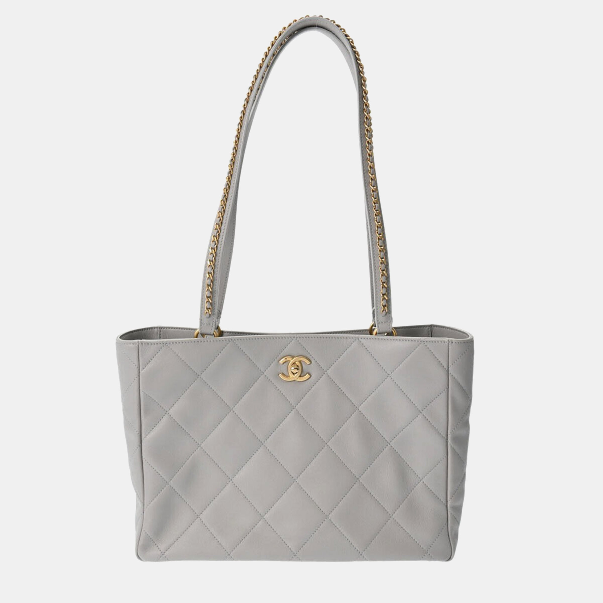 

Chanel Grey Leather CC Tote Bag