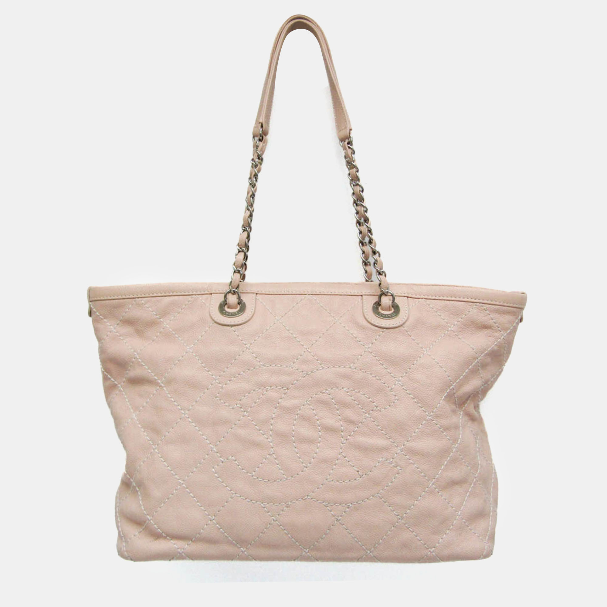 

Chanel Pink Caviar Quilted Small CC Daily Shopping Tote Bag