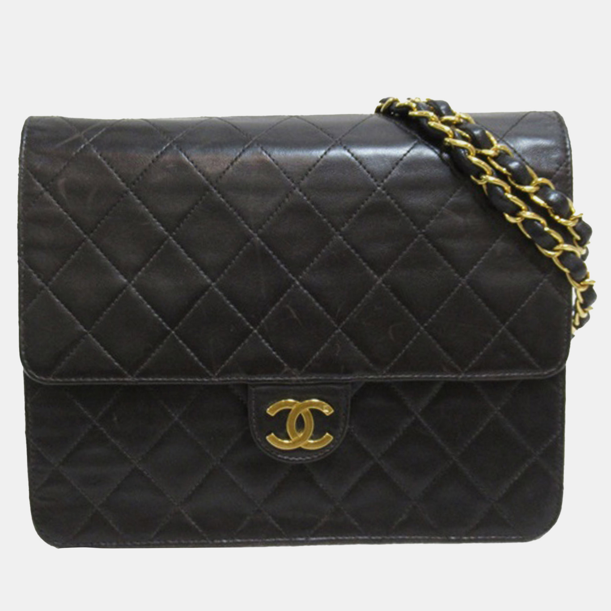 

Chanel CC Quilted Lambskin Single Flap, Black