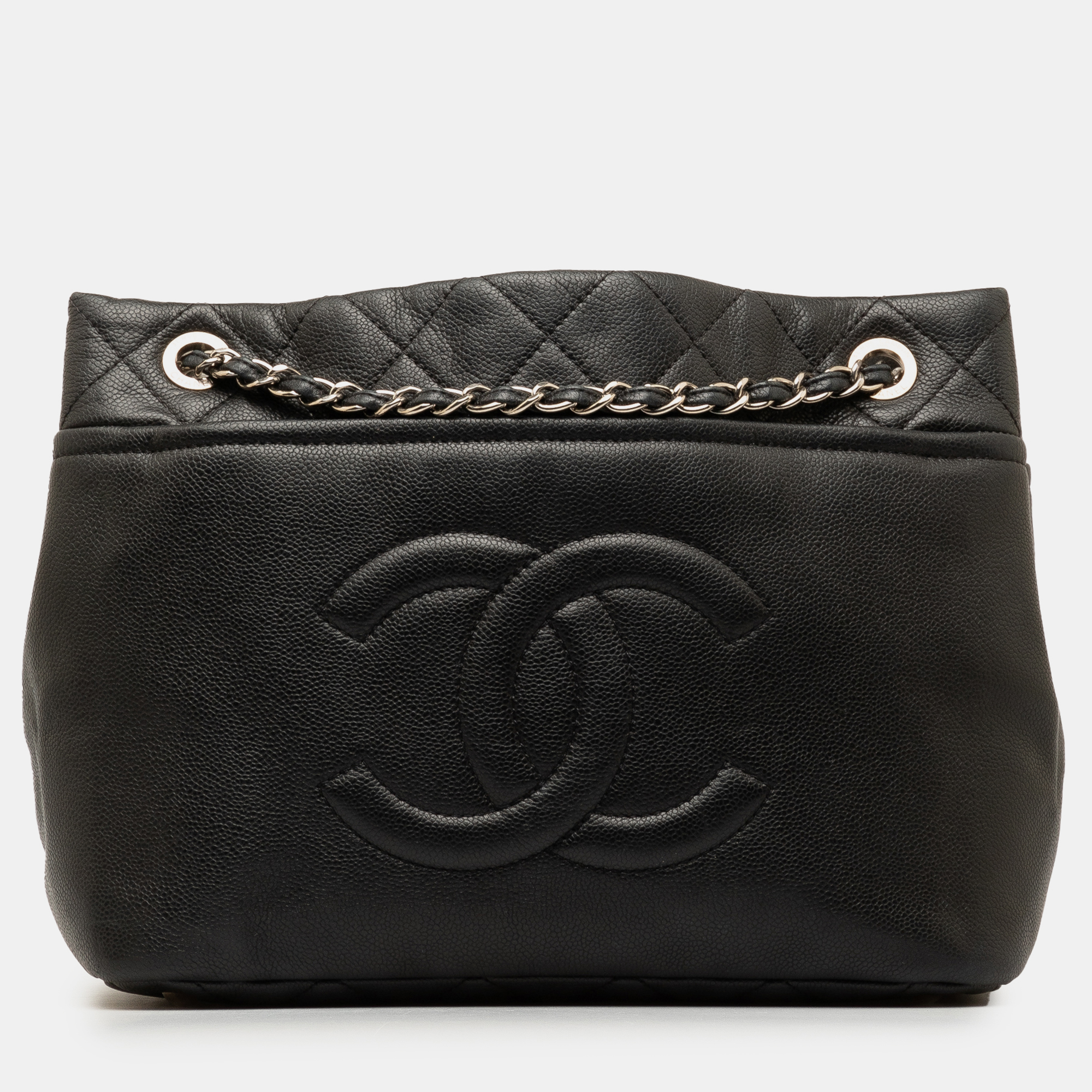 Pre-owned Chanel Timeless Cc Caviar Soft Shopping Tote In Black