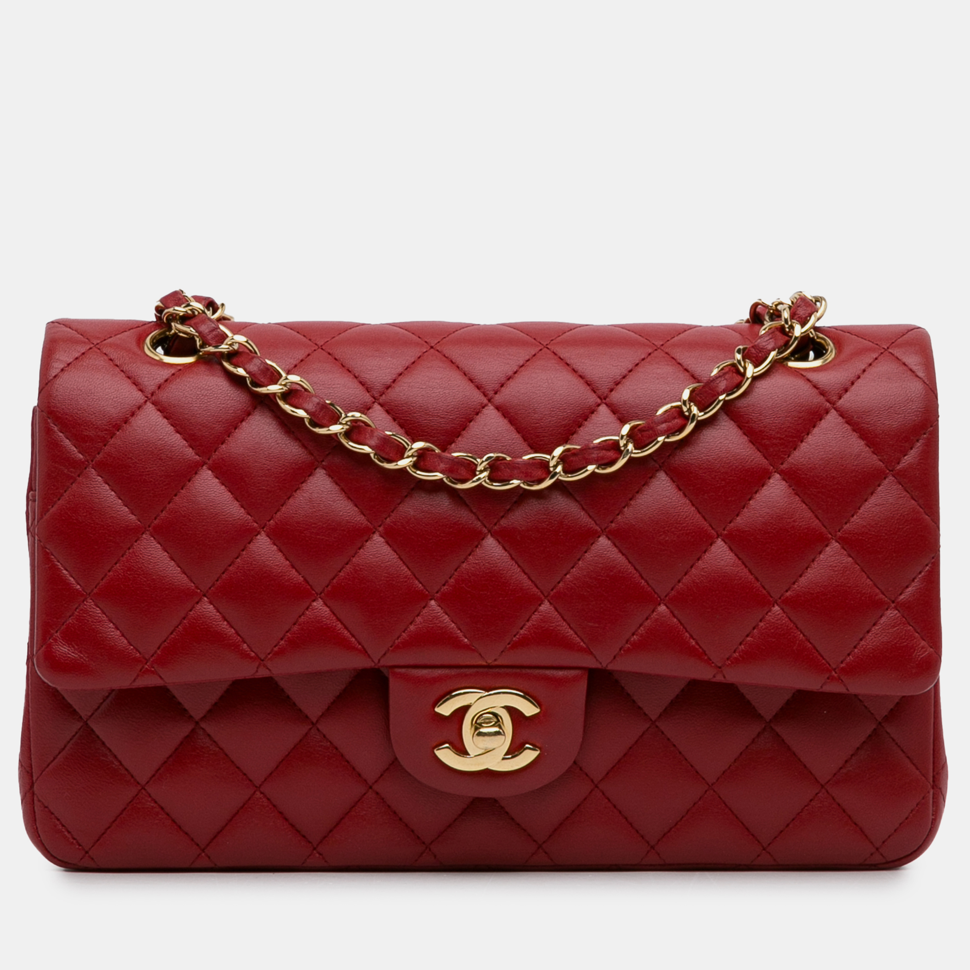 

Chanel Medium Classic Lambskin Double Flap Bag, Red