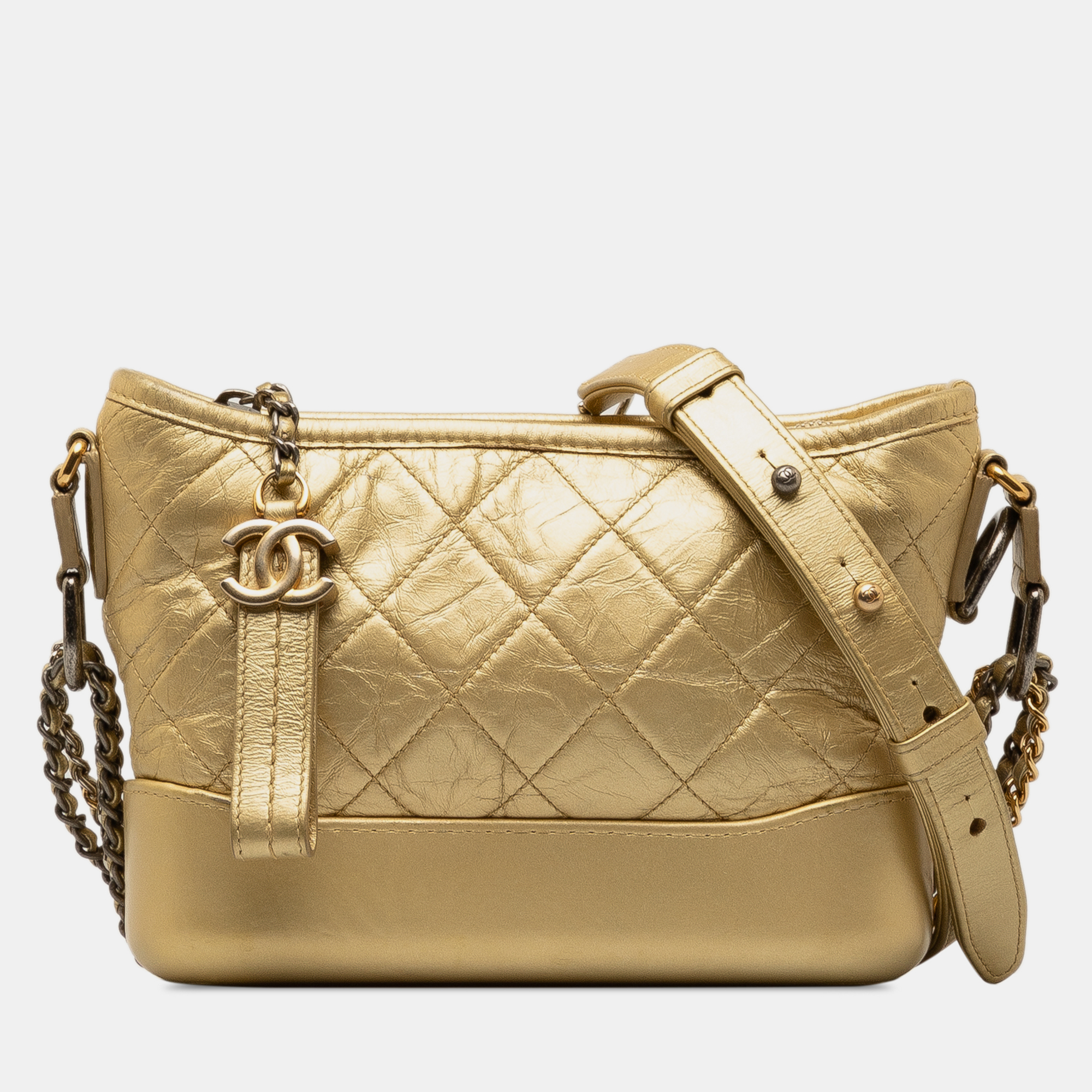 

Chanel Small Metallic Lambskin Gabrielle Crossbody Bag, Gold