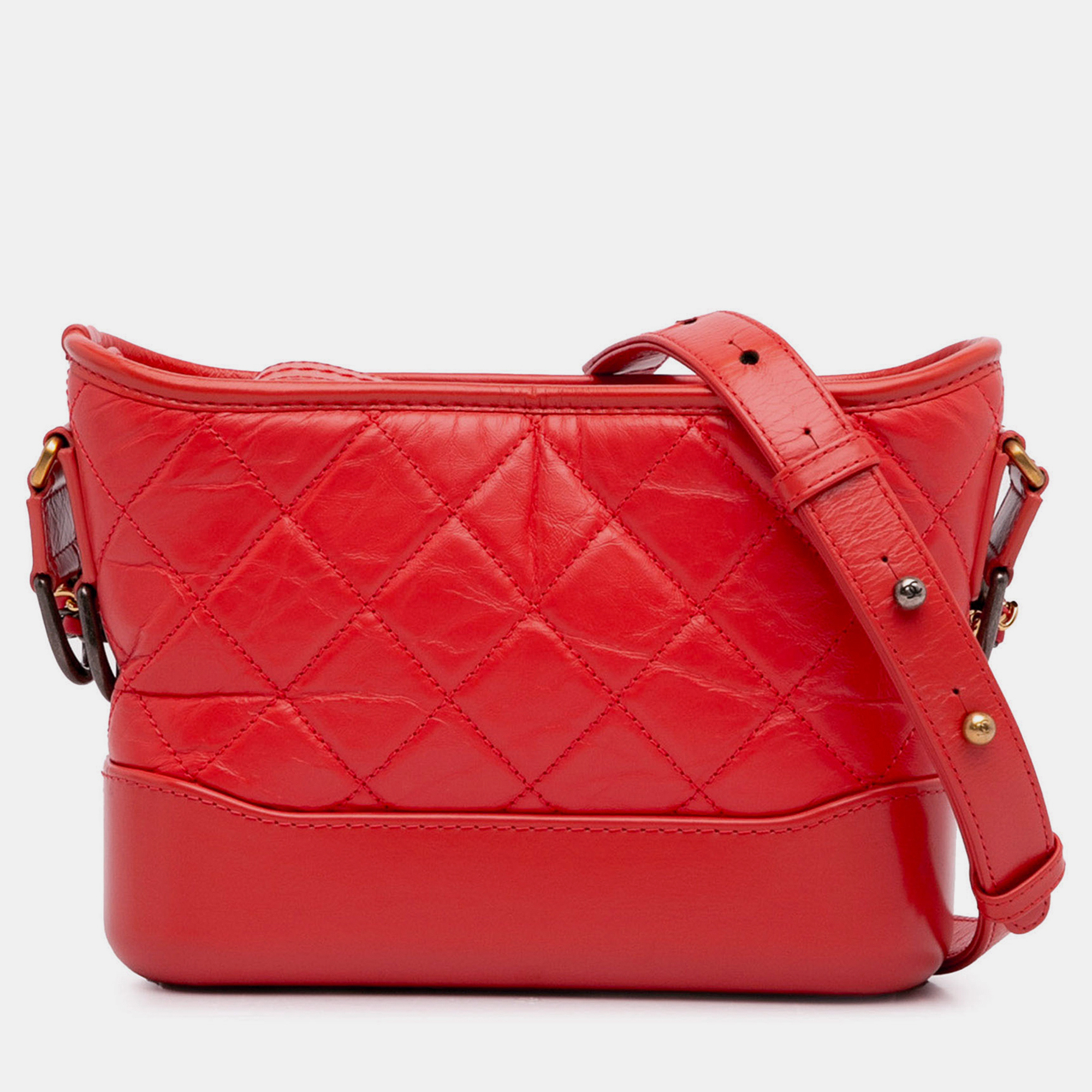 

Chanel Small Lambskin Gabrielle Crossbody Bag, Red