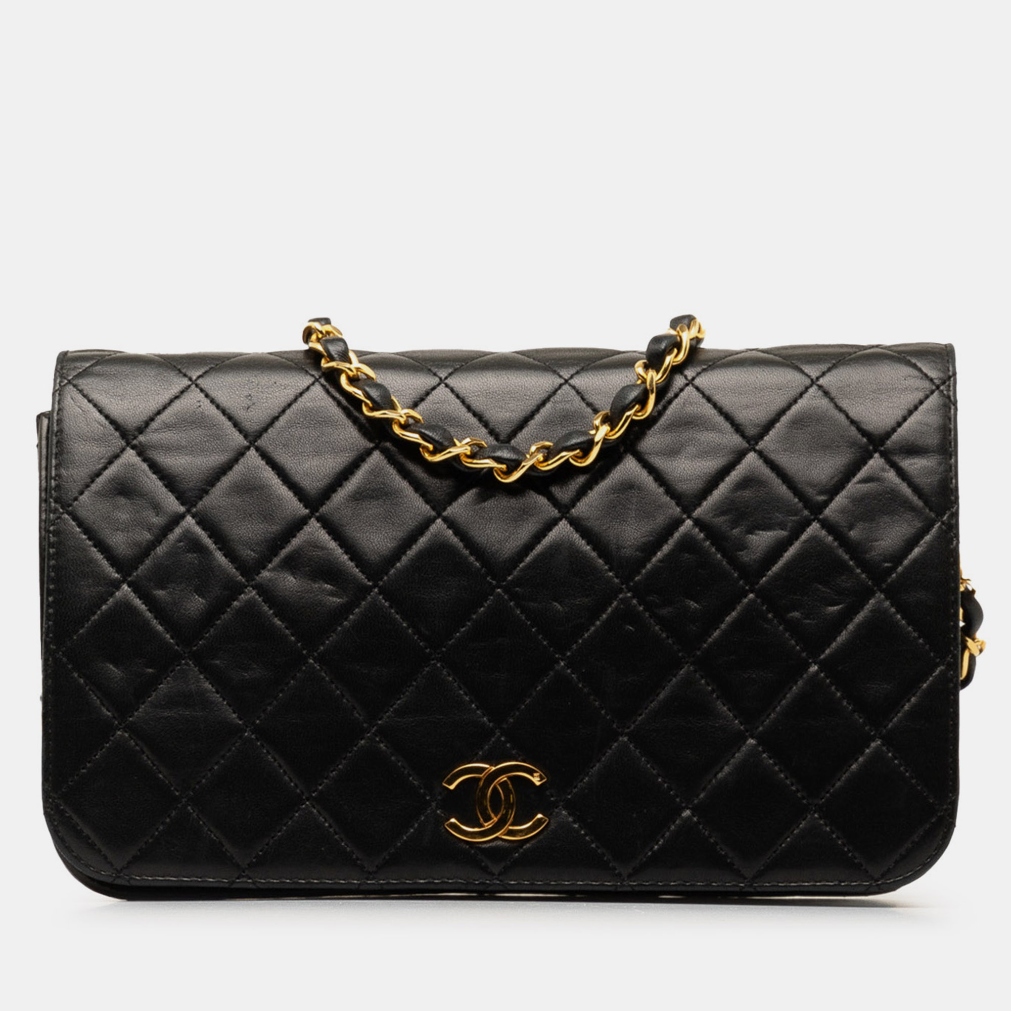 

Chanel CC Quilted Lambskin Full Flap Bag, Black