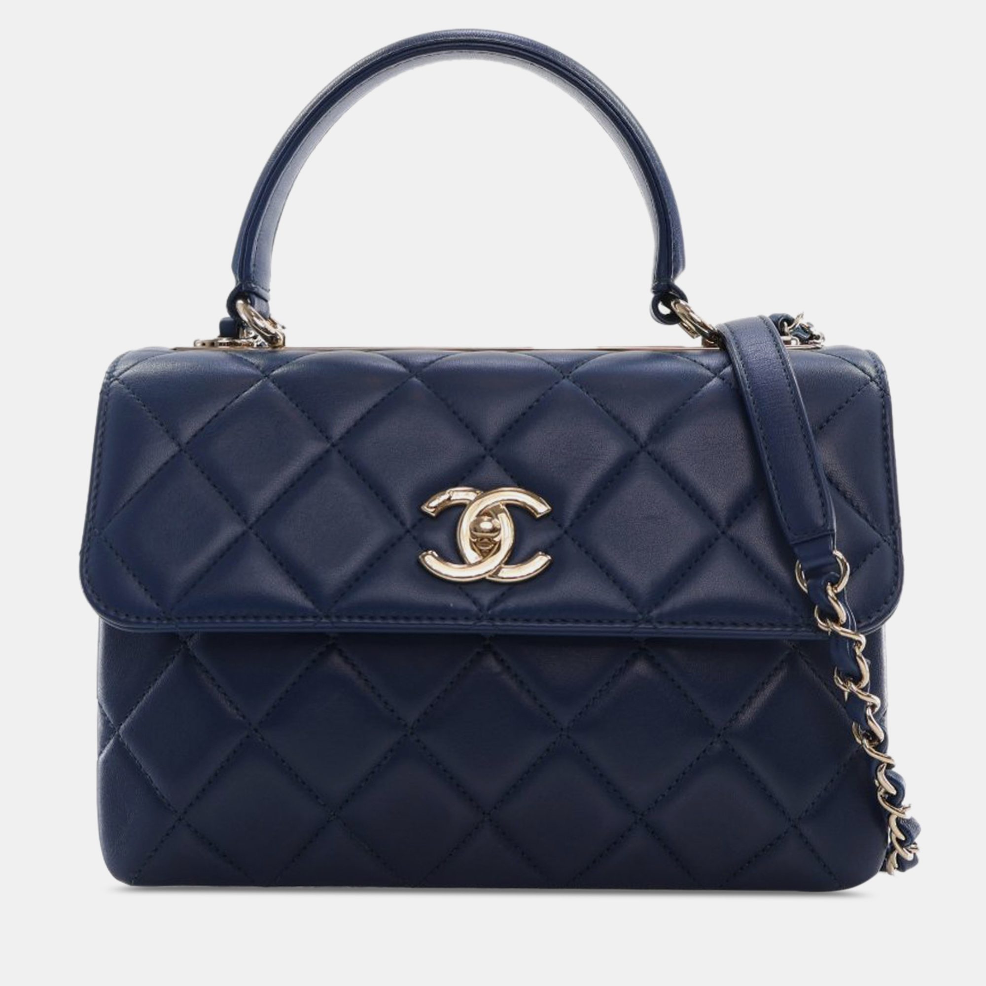 

Chanel Small Trendy CC Lambskin Flap, Navy blue