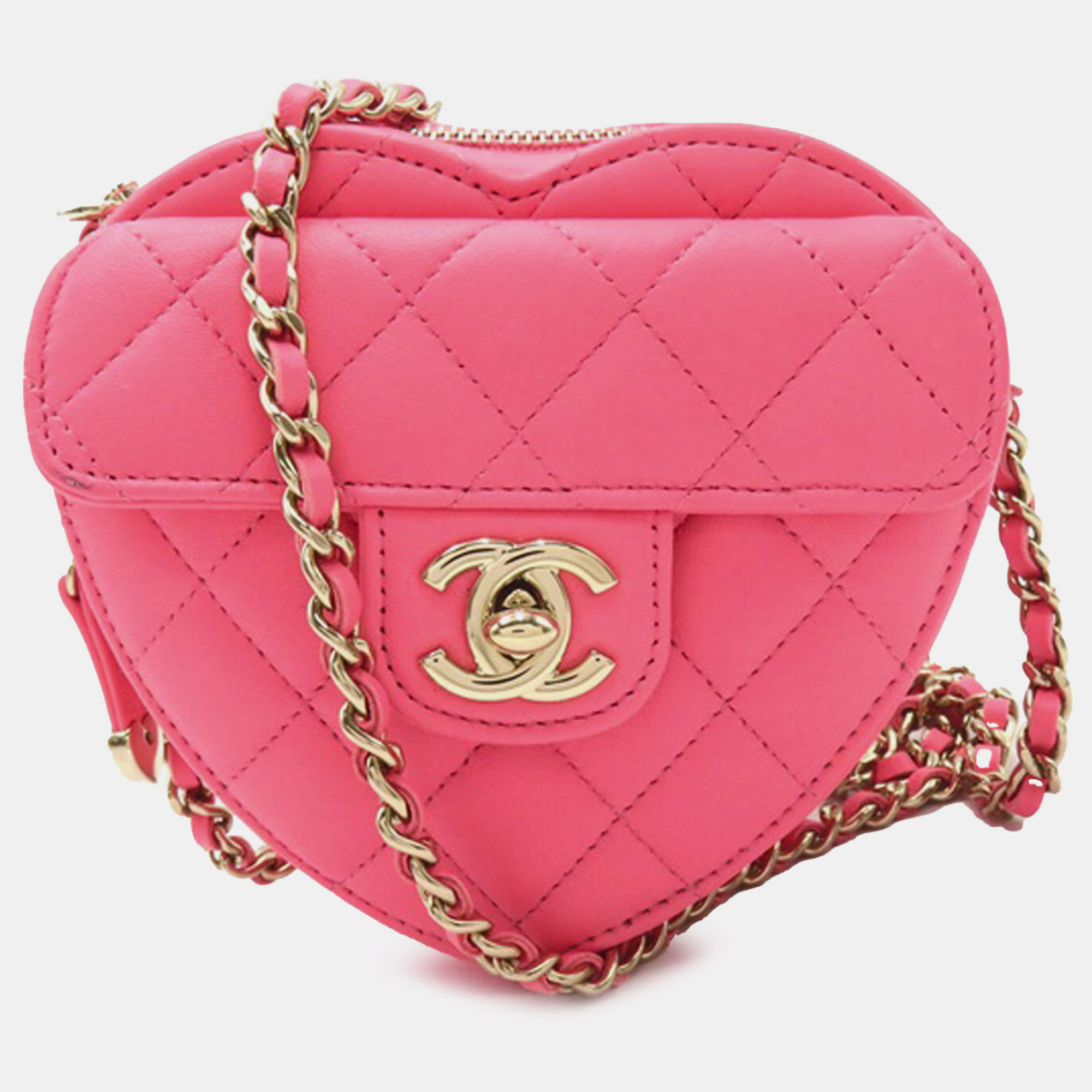 

Chanel Mini Lambskin CC in Love Heart Crossbody, Pink