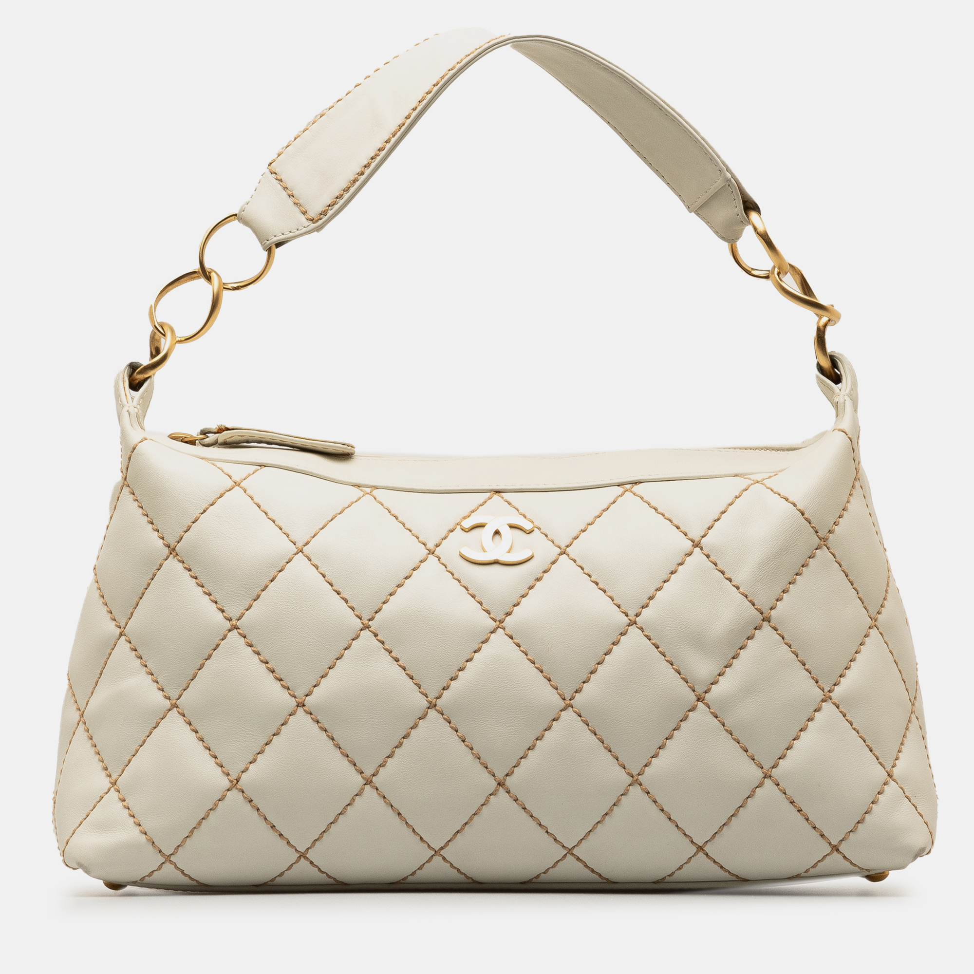 

Chanel CC Wild Stitch Surpique Hobo, White