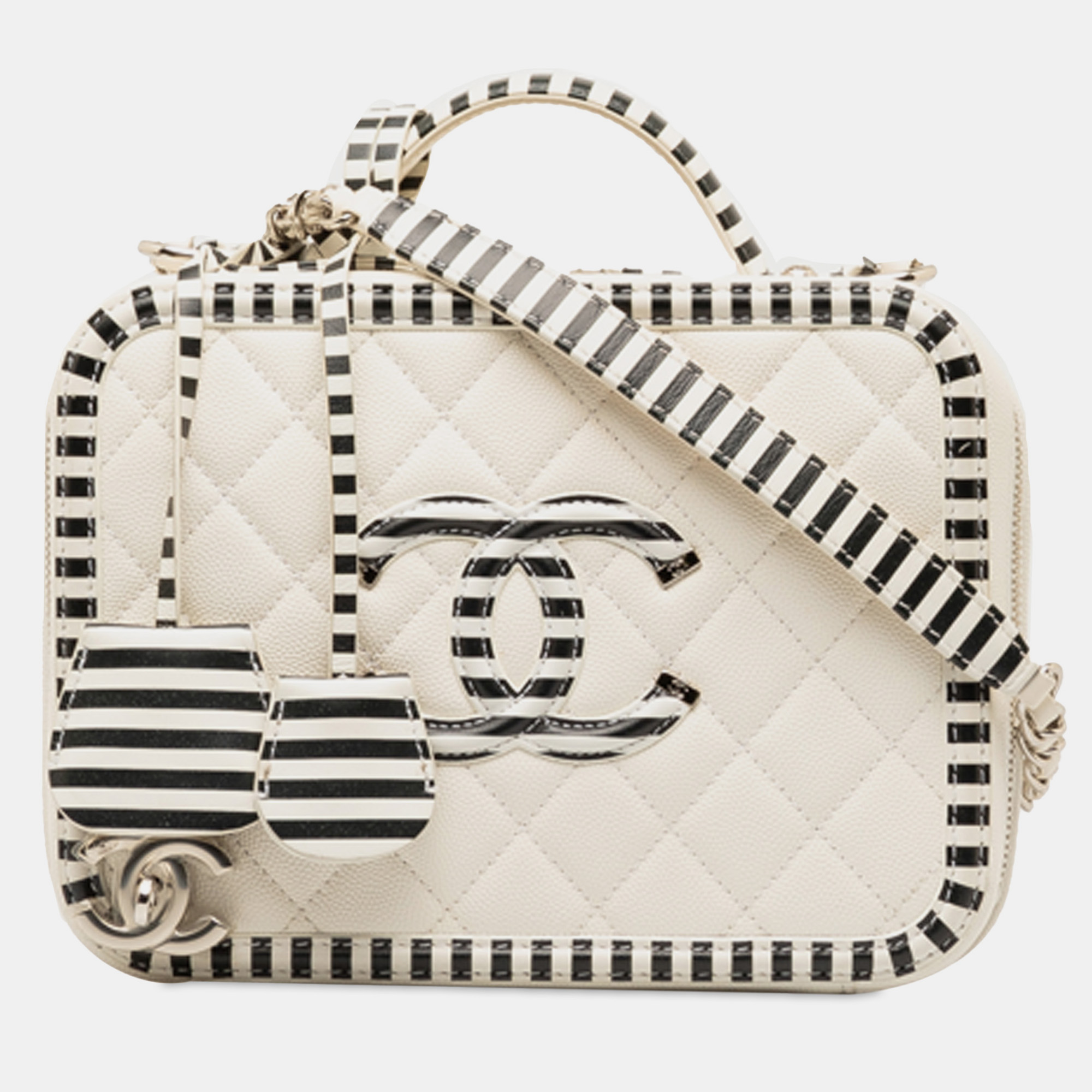 

Chanel Medium Caviar CC Filigree Vanity Case, White