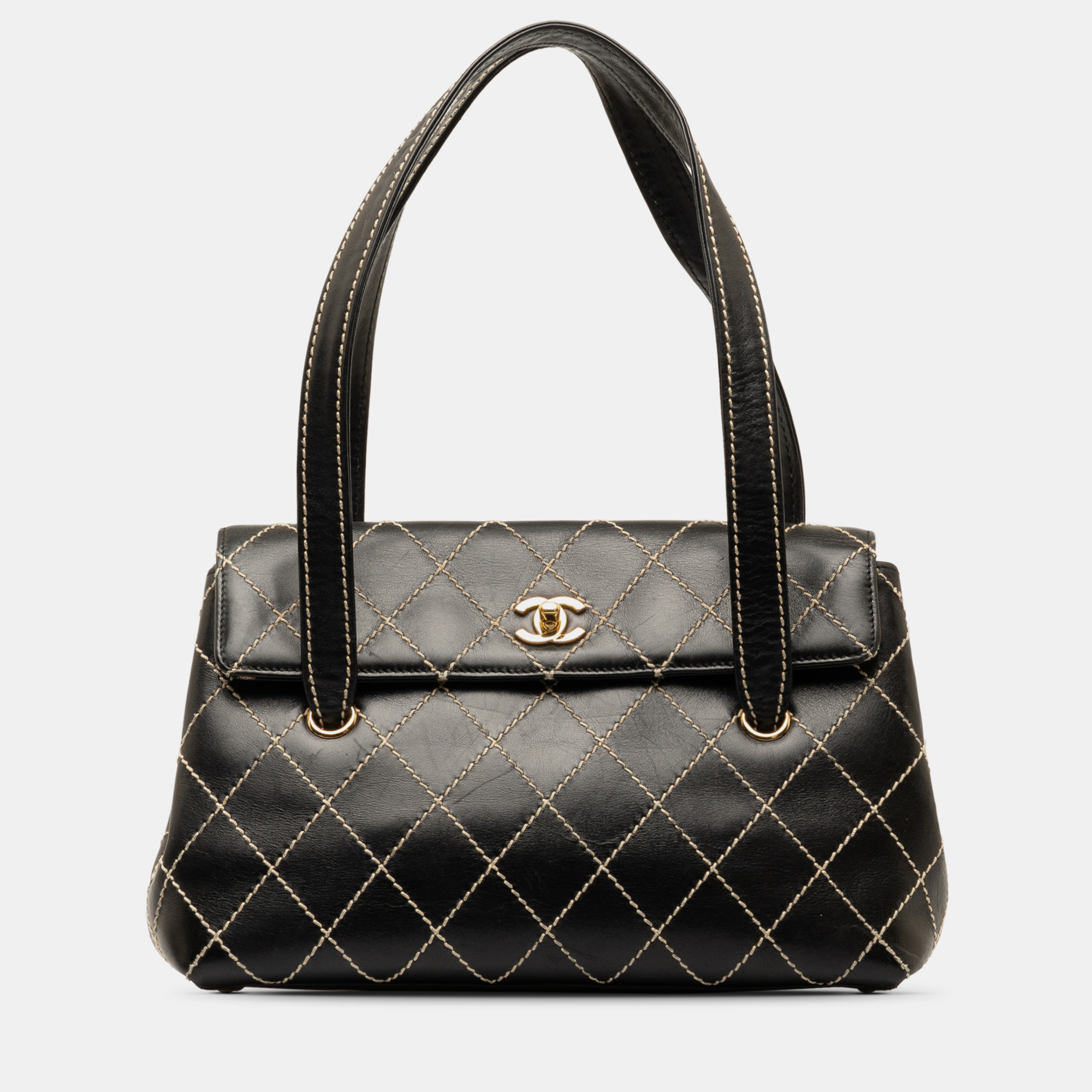 

Chanel CC Wild Stitch Lambskin Shoulder Bag, Black